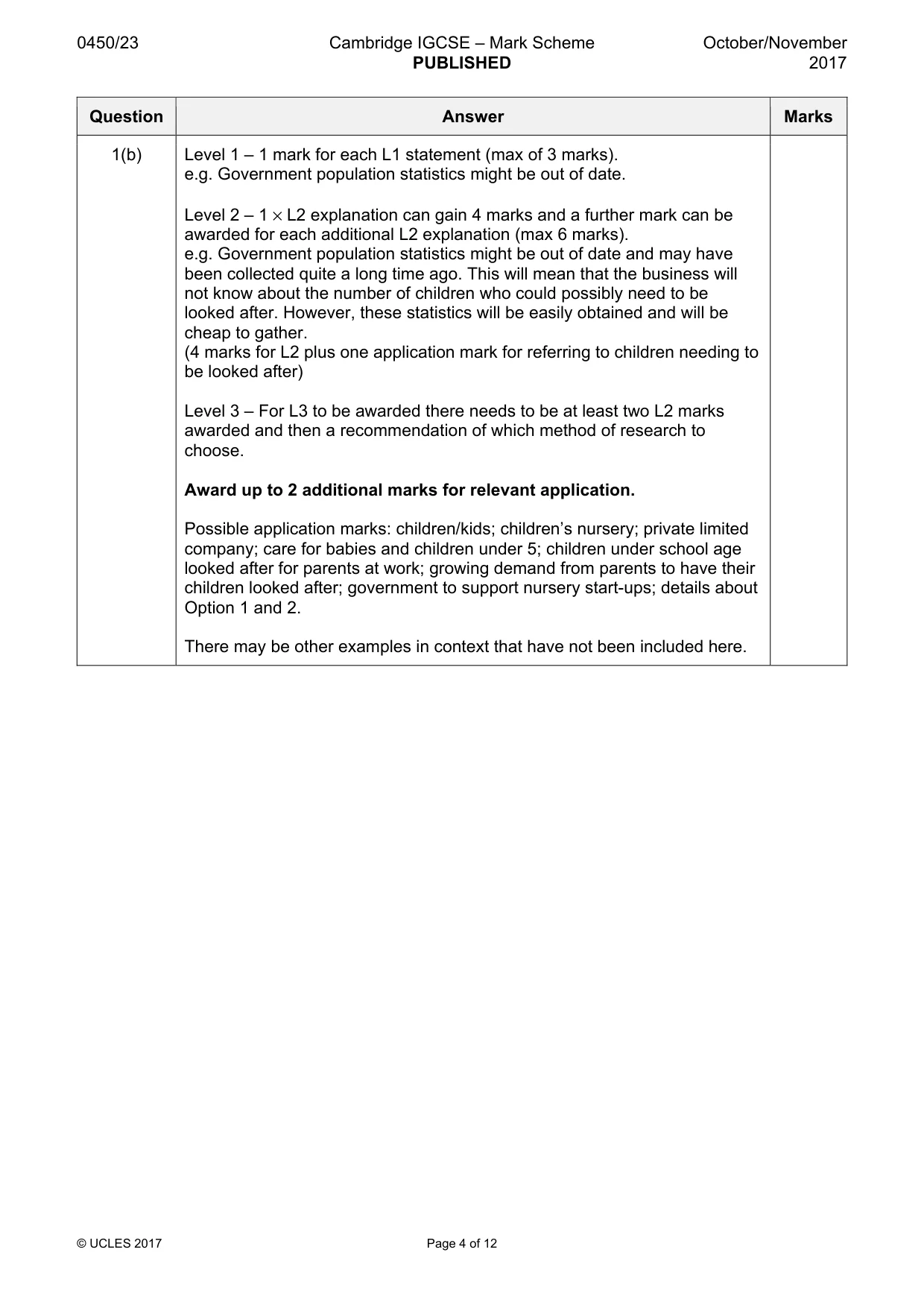 Mark scheme, page 4 of 12