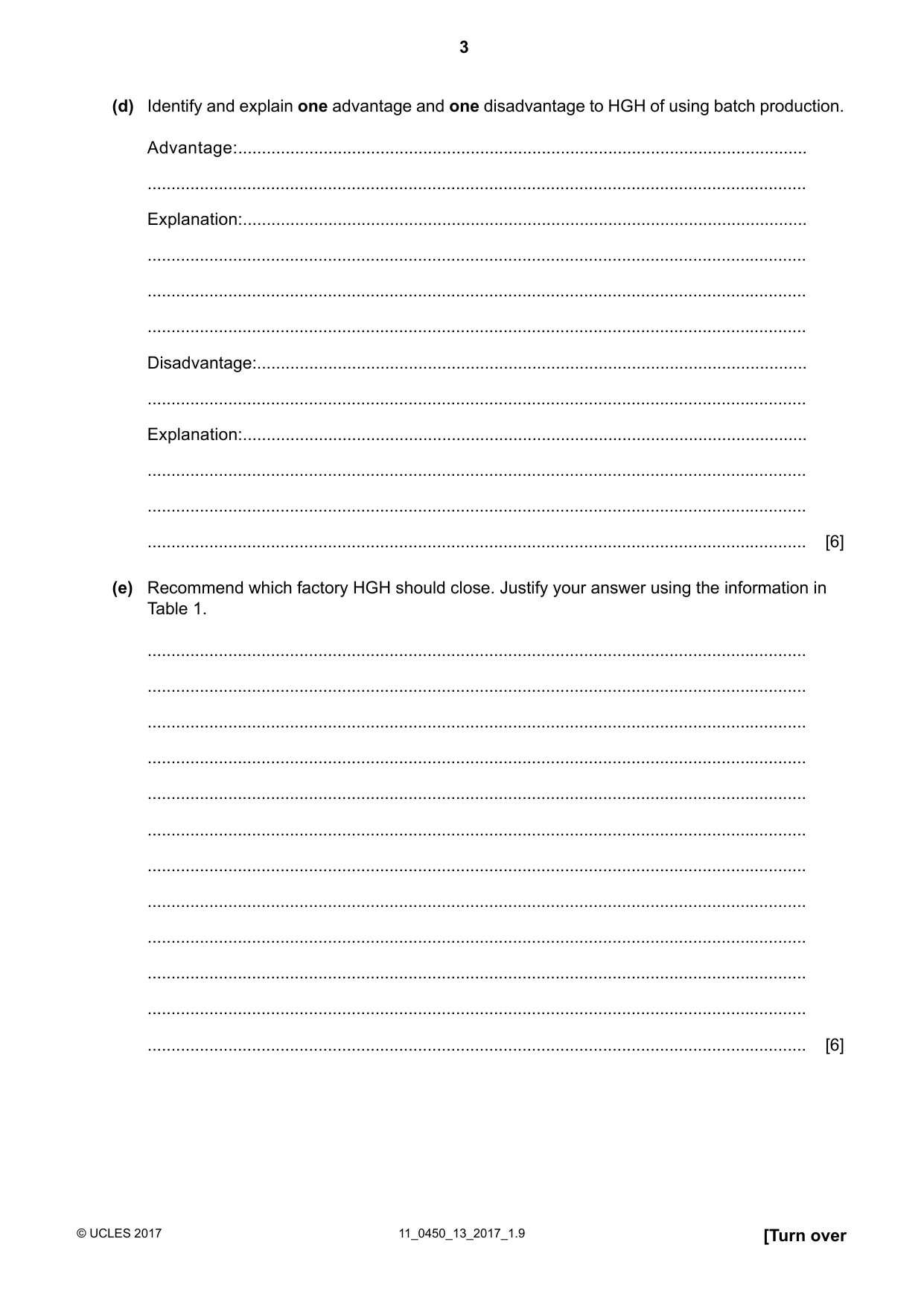 Cambridge IGCSE Business Studies 0450 2017 Oct/Nov Paper 1 · Variant 3 question paper, page 3 of 12