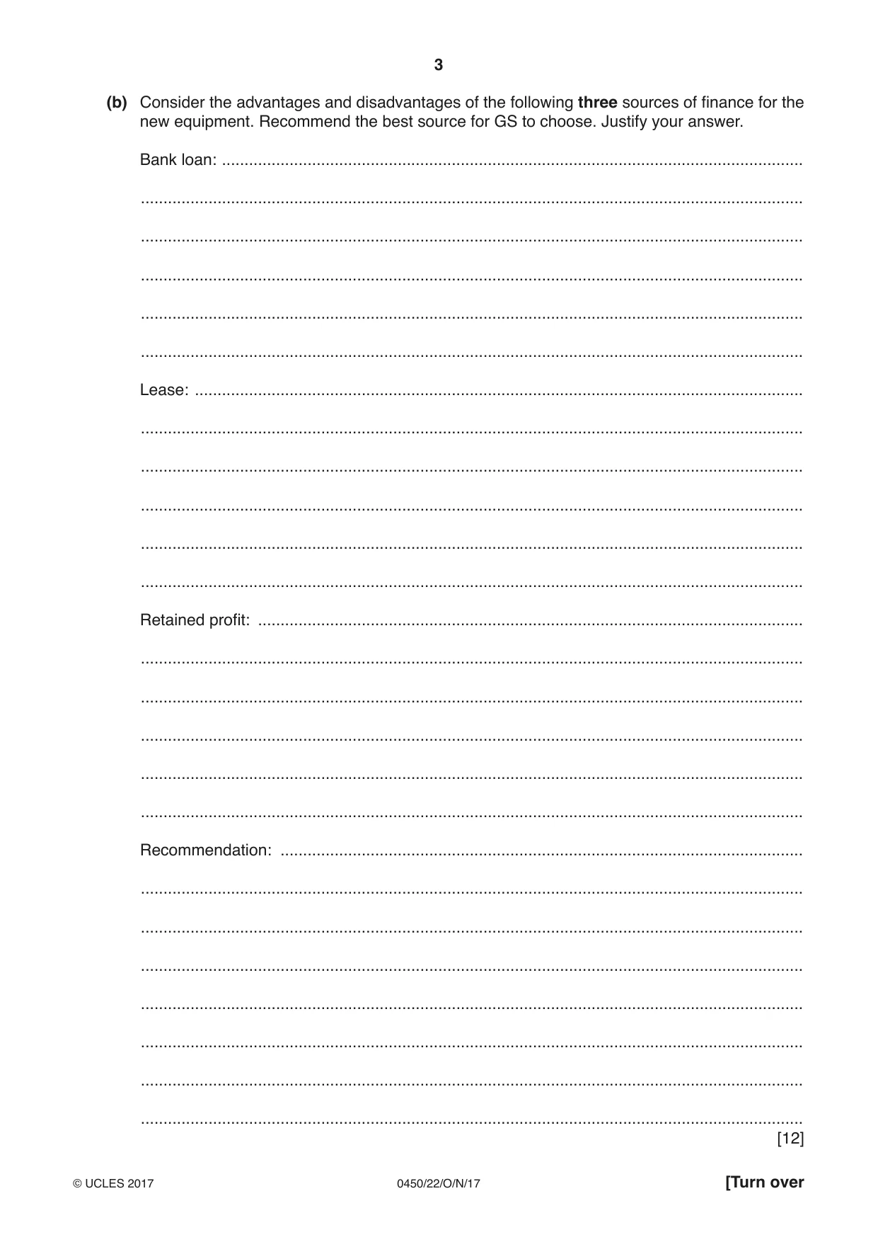 Cambridge IGCSE Business Studies 0450 2017 Oct/Nov Paper 2 · Variant 2 question paper, page 3 of 12