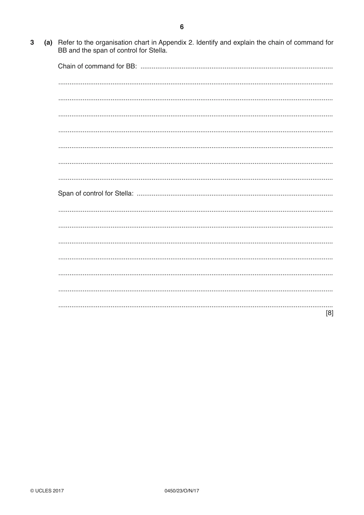 Cambridge IGCSE Business Studies 0450 2017 Oct/Nov Paper 2 · Variant 3 question paper, page 6 of 12
