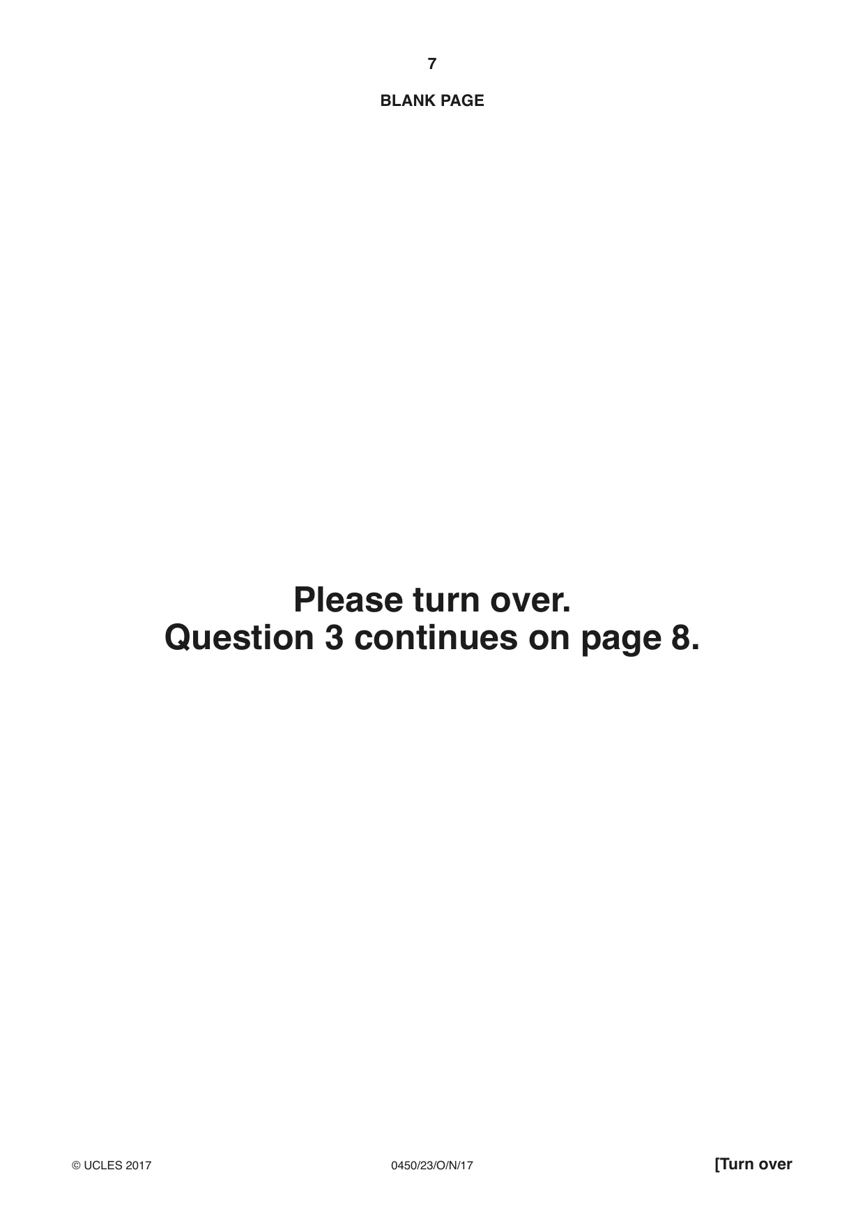 Cambridge IGCSE Business Studies 0450 2017 Oct/Nov Paper 2 · Variant 3 question paper, page 7 of 12