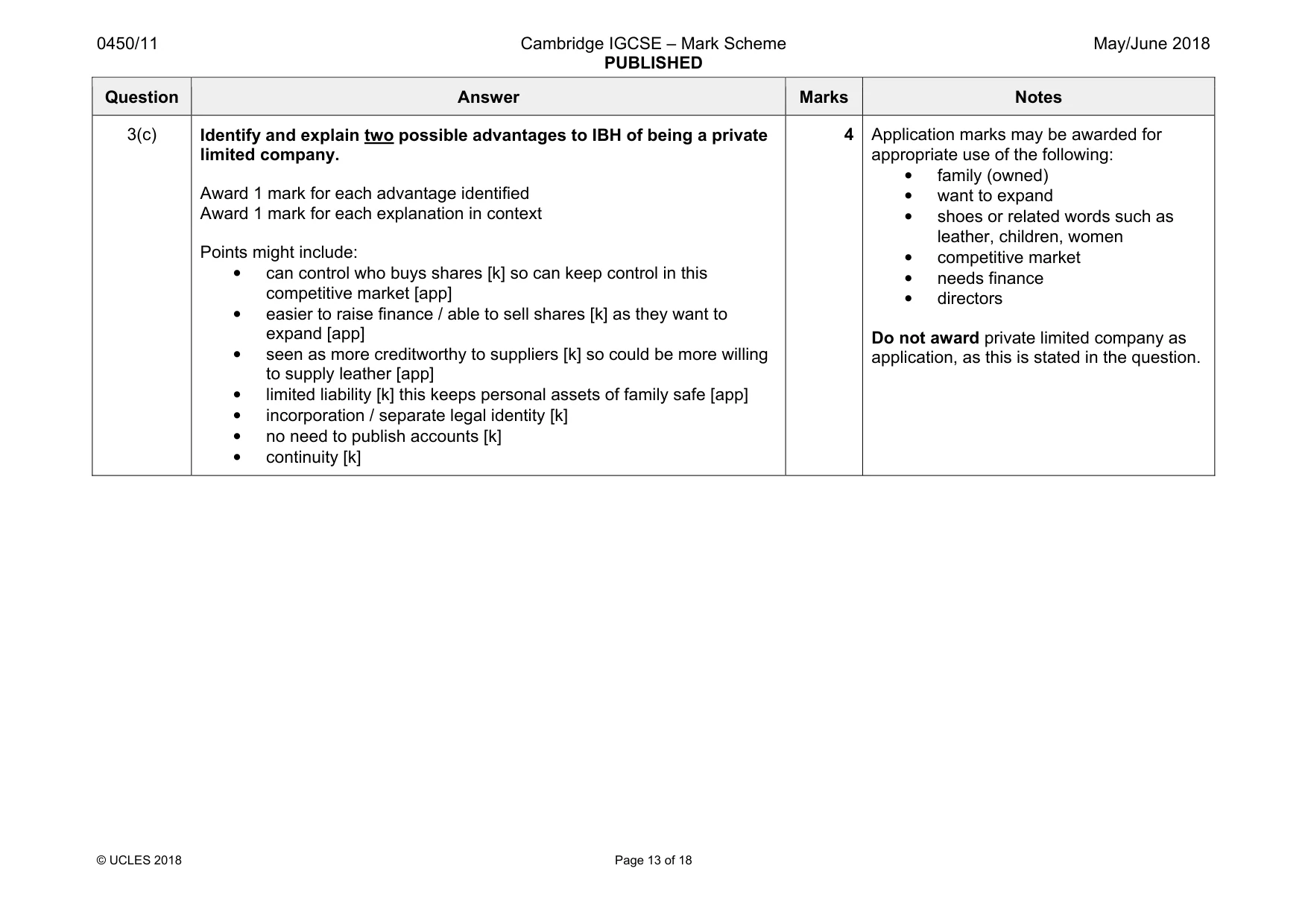 Mark scheme, page 13 of 18