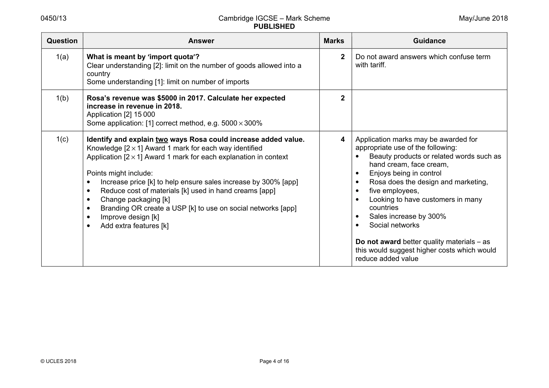 Mark scheme, page 4 of 16