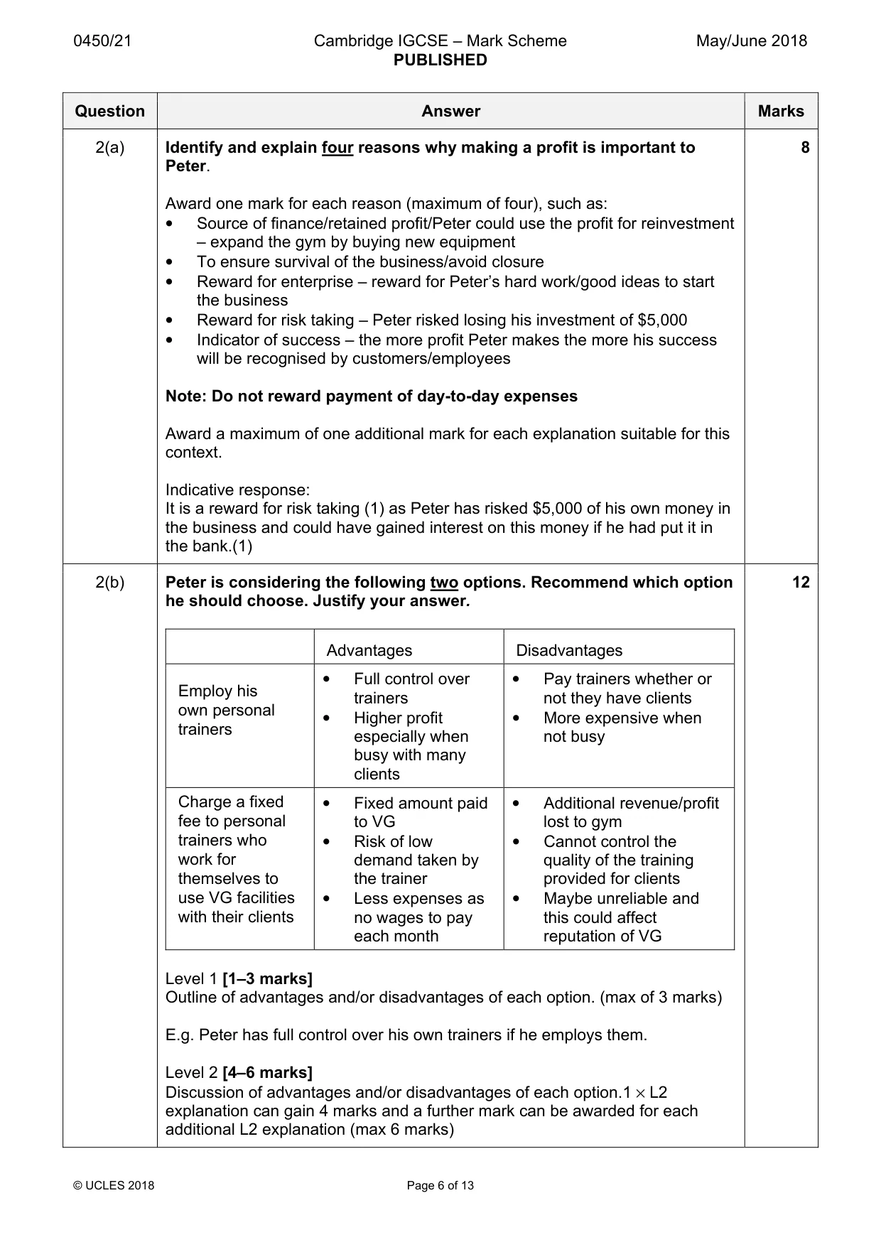 Mark scheme, page 6 of 13