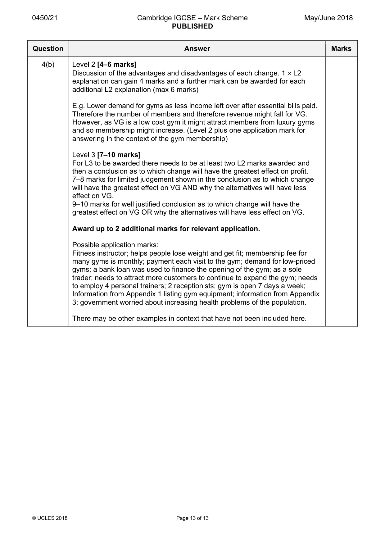 Mark scheme, page 13 of 13