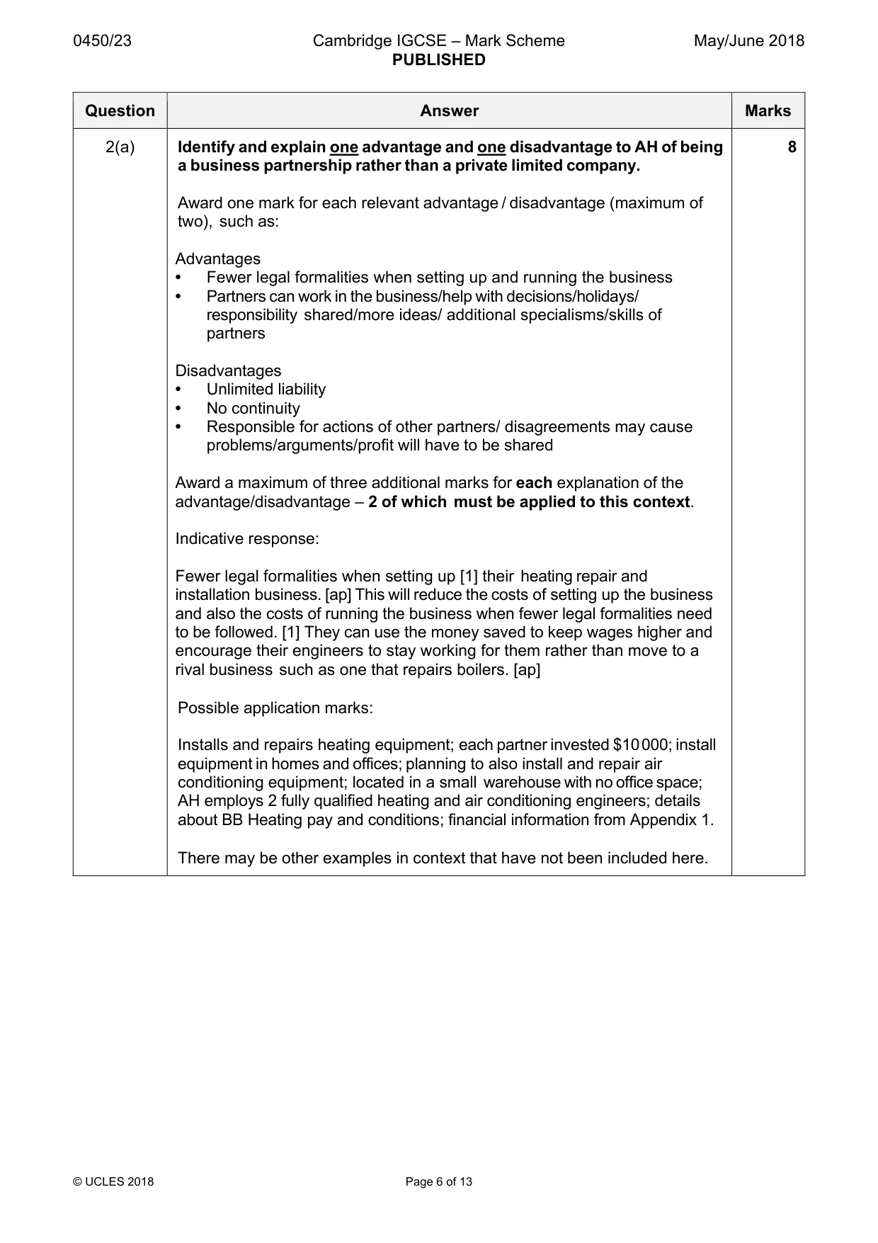Mark scheme, page 6 of 13