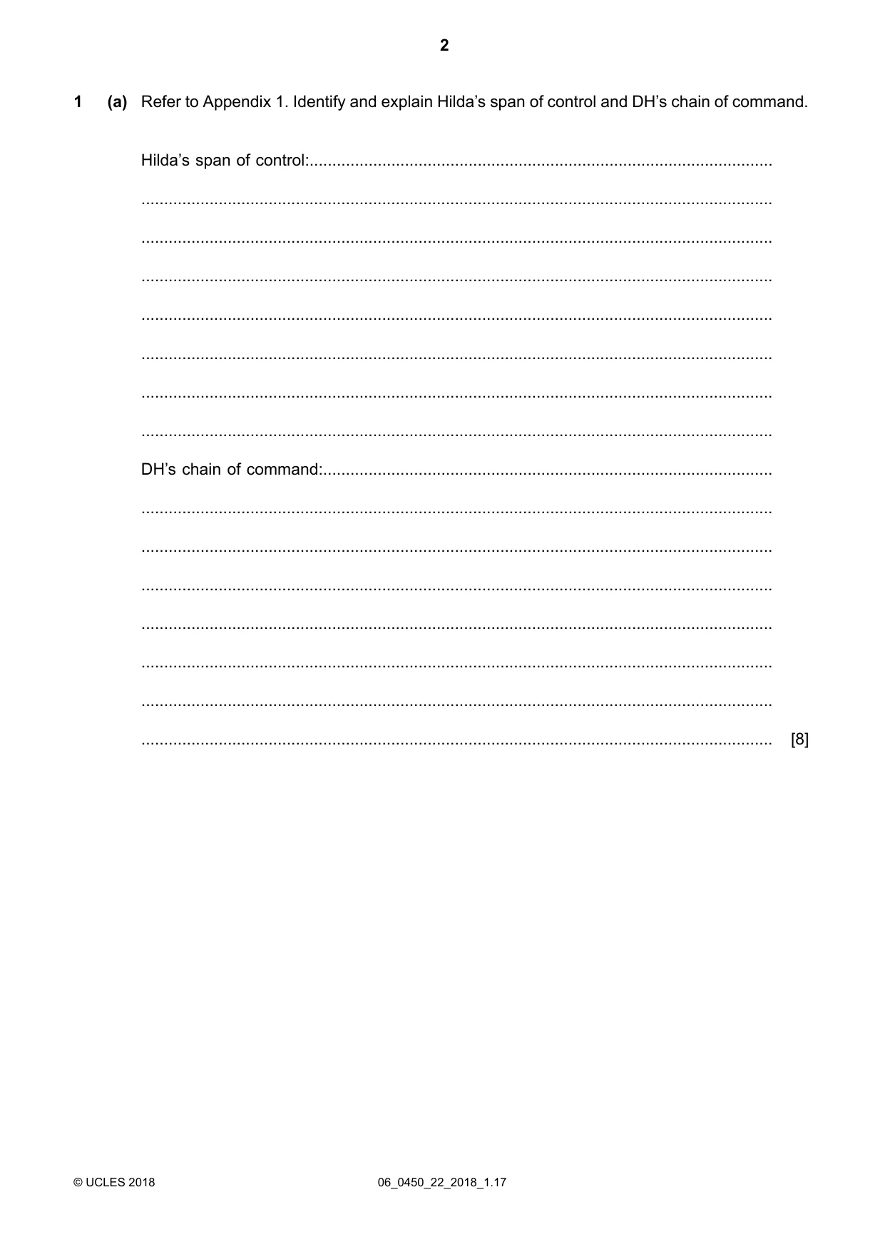 Cambridge IGCSE Business Studies 0450 2018 May/June Paper 2 · Variant 2 question paper, page 2 of 12