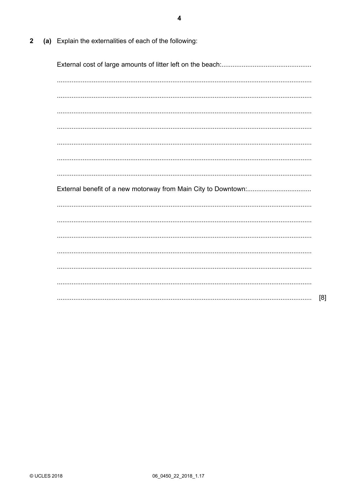 Cambridge IGCSE Business Studies 0450 2018 May/June Paper 2 · Variant 2 question paper, page 4 of 12