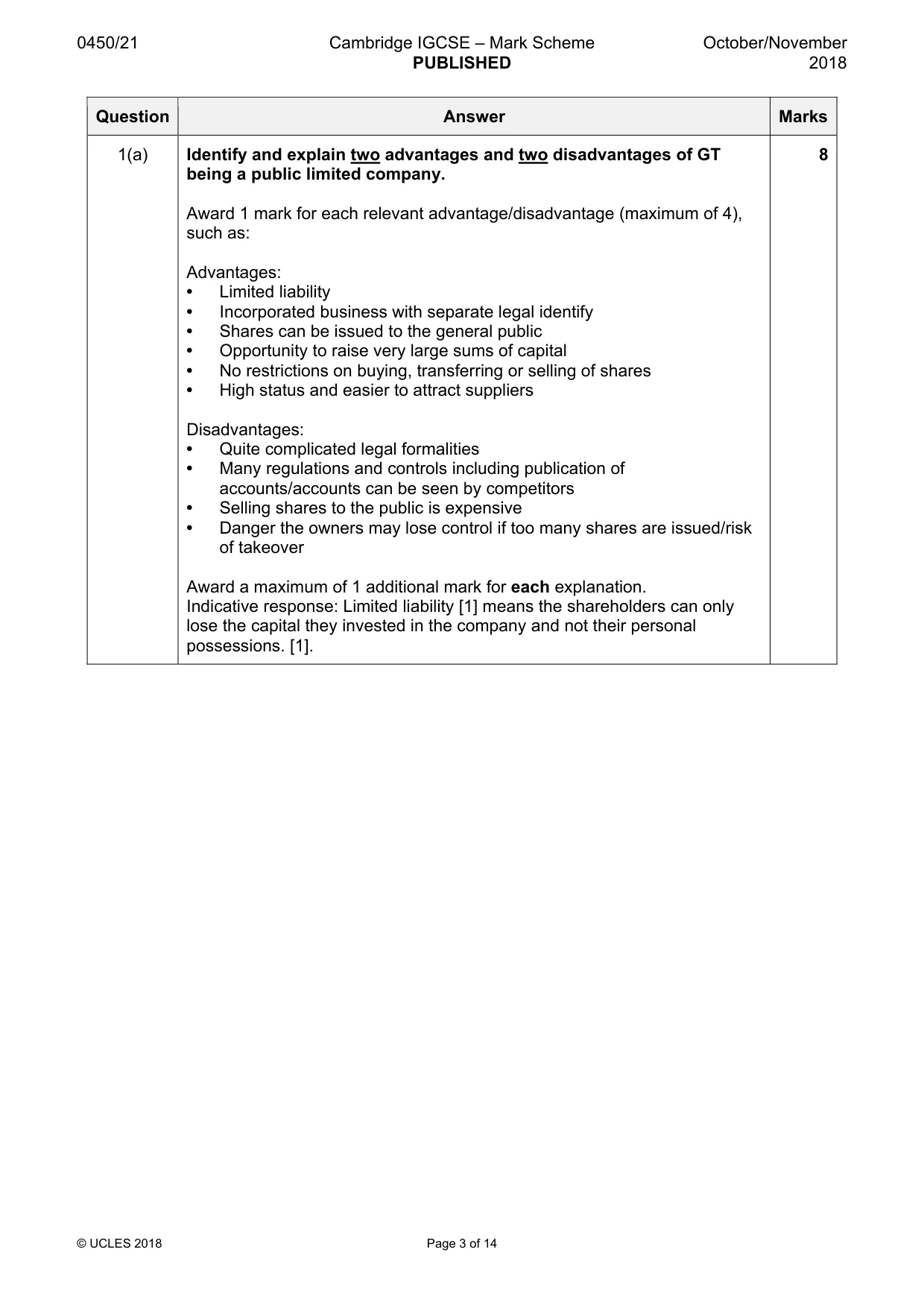Mark scheme, page 3 of 14