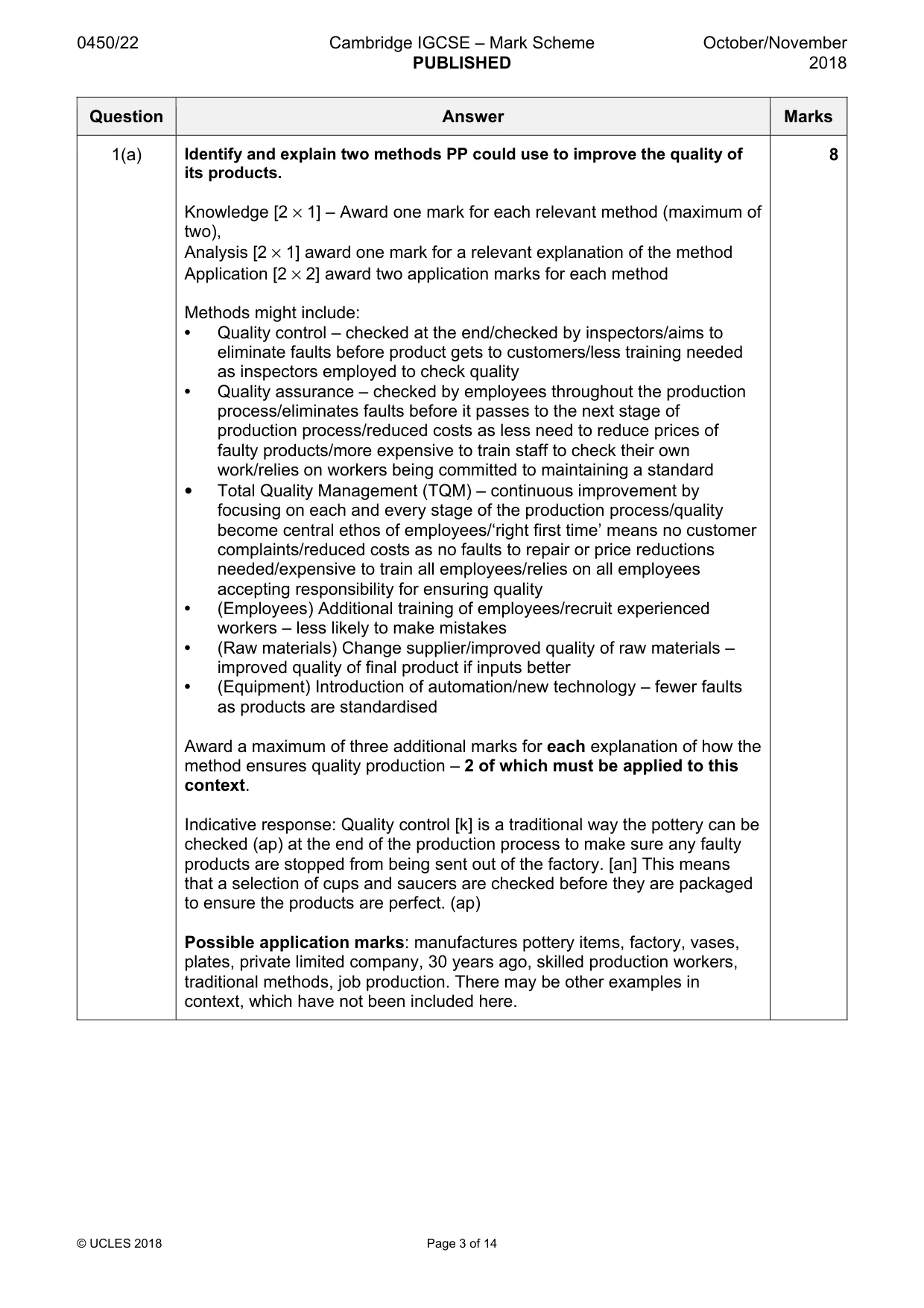 Mark scheme, page 3 of 14
