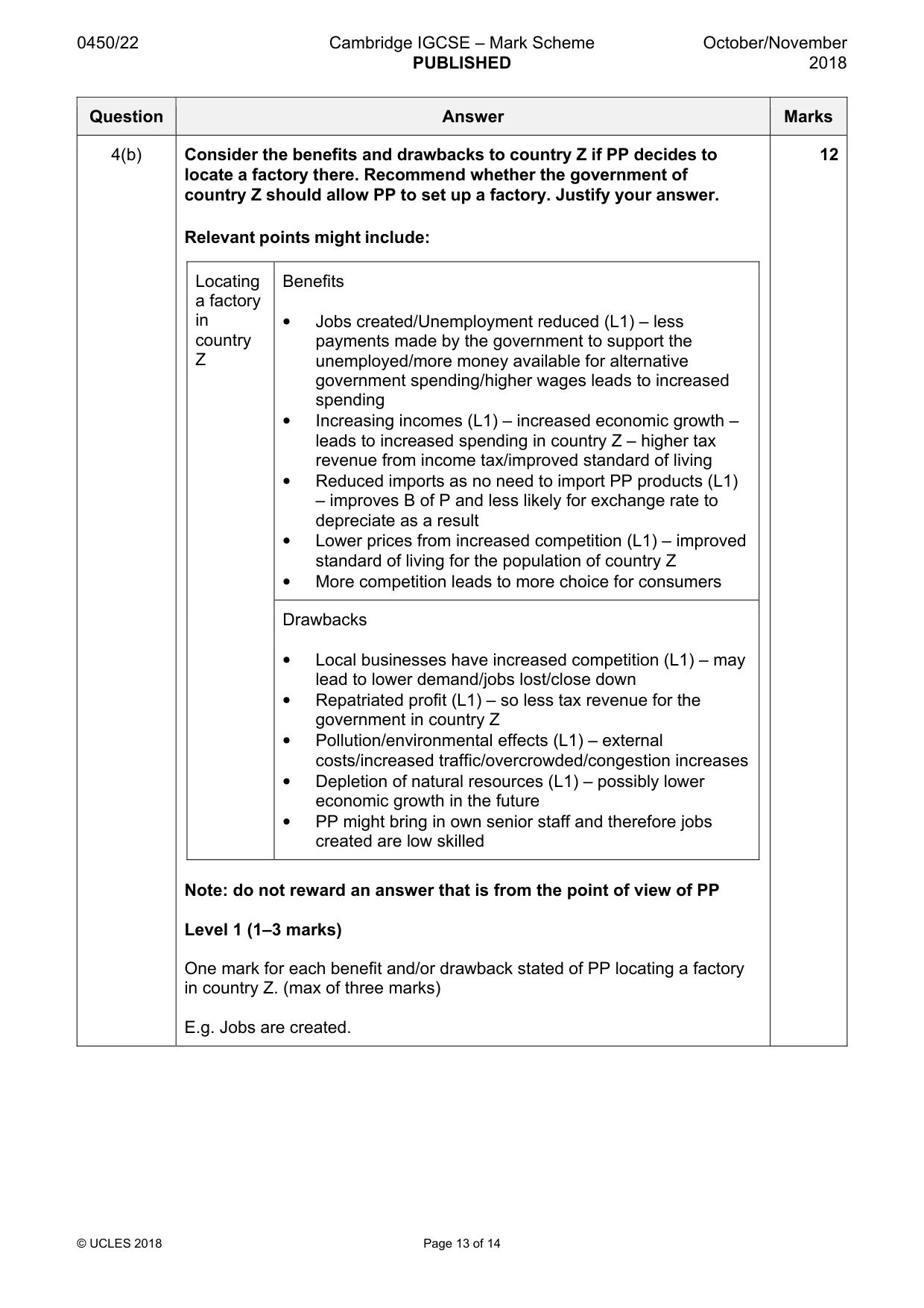 Mark scheme, page 13 of 14