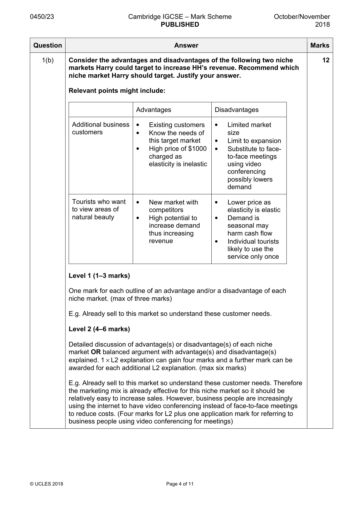 Mark scheme, page 4 of 11