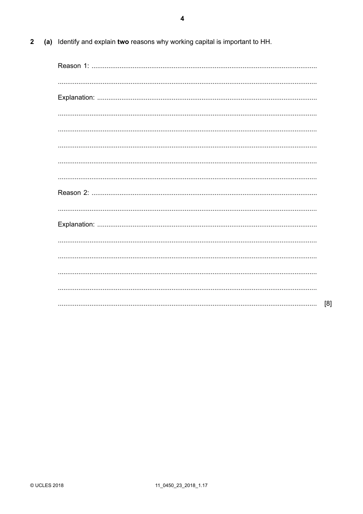 Cambridge IGCSE Business Studies 0450 2018 Oct/Nov Paper 2 · Variant 3 question paper, page 4 of 12