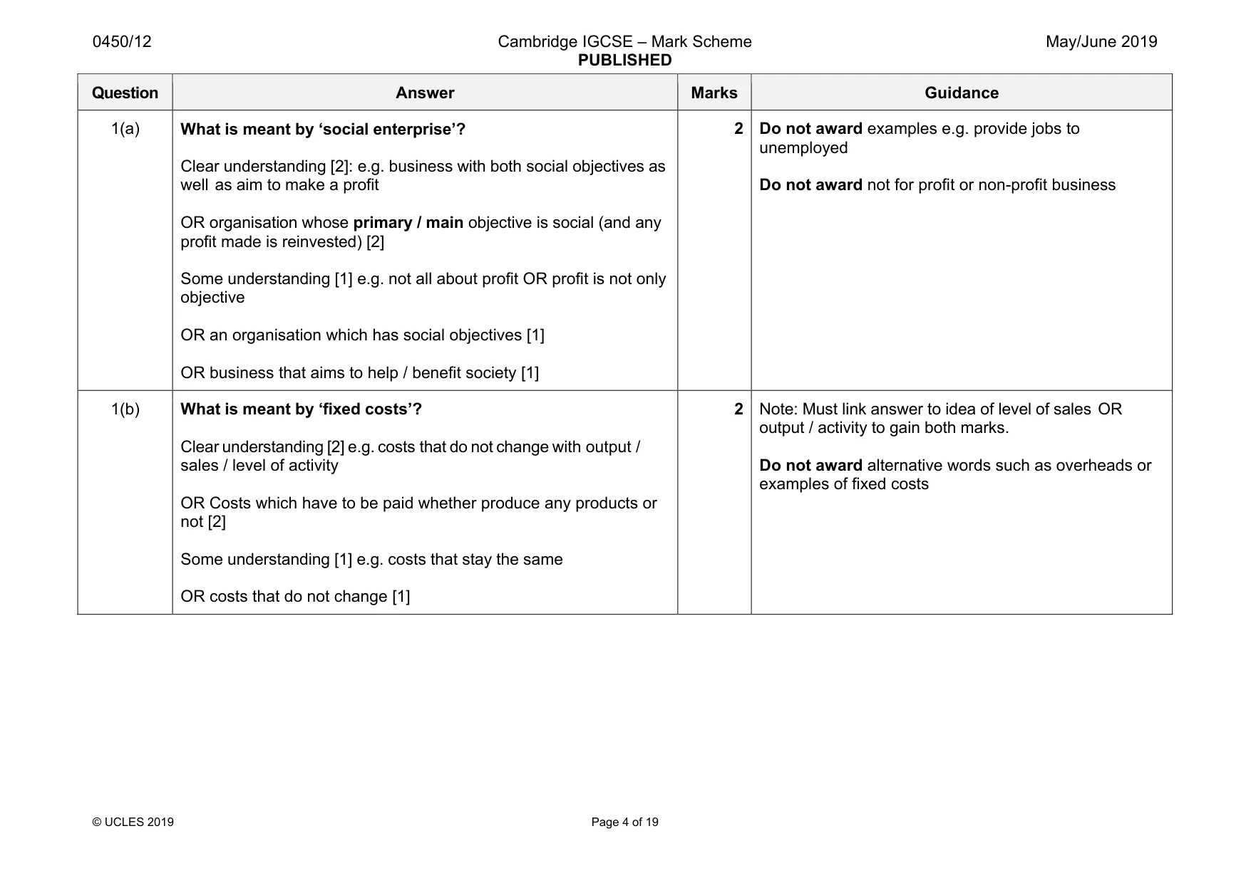 Mark scheme, page 4 of 19