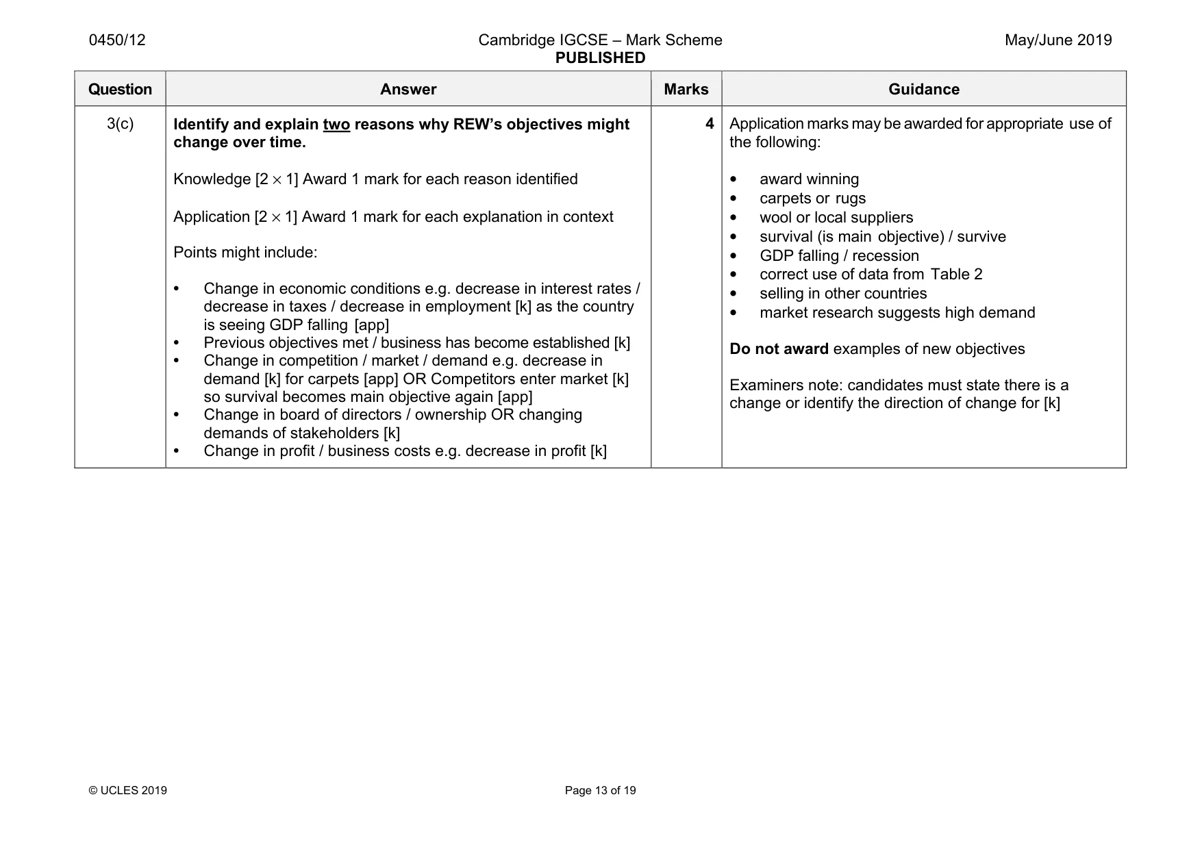 Mark scheme, page 13 of 19