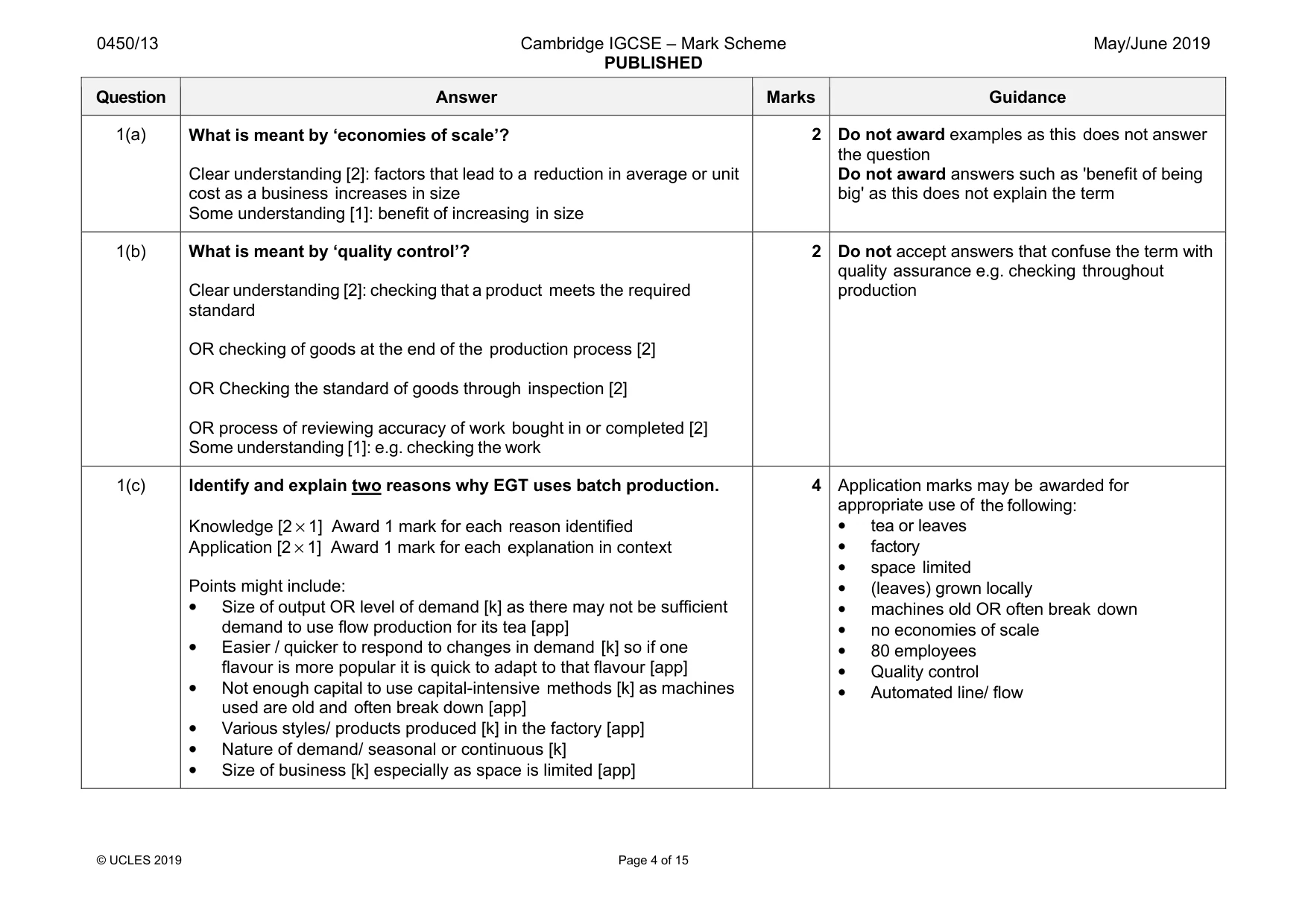 Mark scheme, page 4 of 15