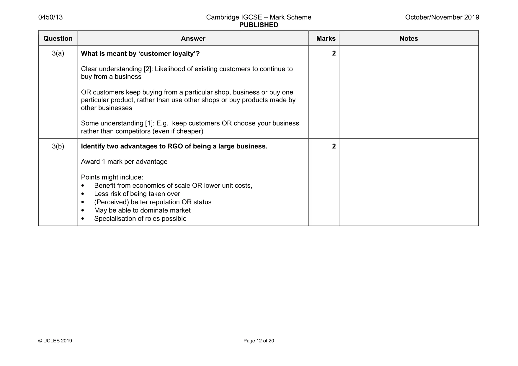 Mark scheme, page 12 of 20