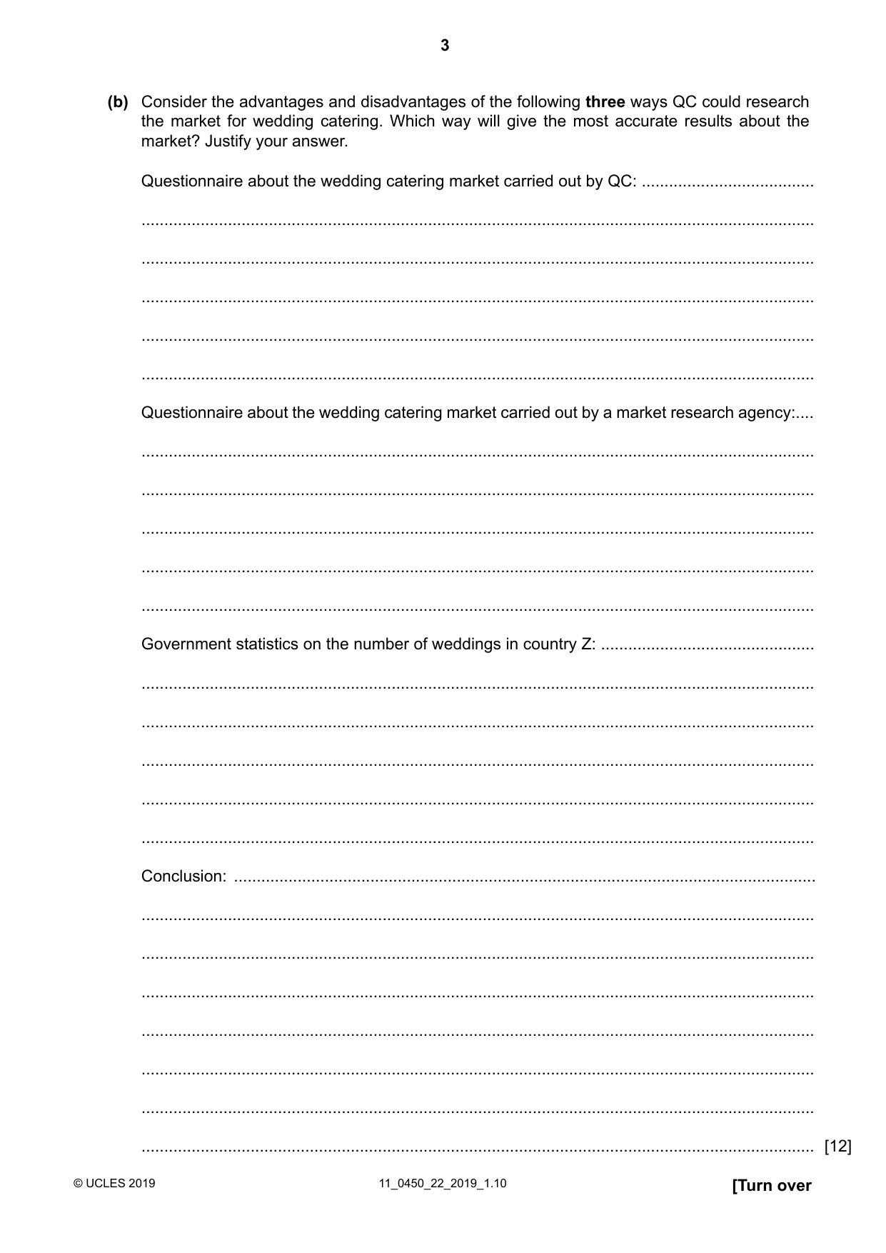 Cambridge IGCSE Business Studies 0450 2019 Oct/Nov Paper 2 · Variant 2 question paper, page 3 of 12
