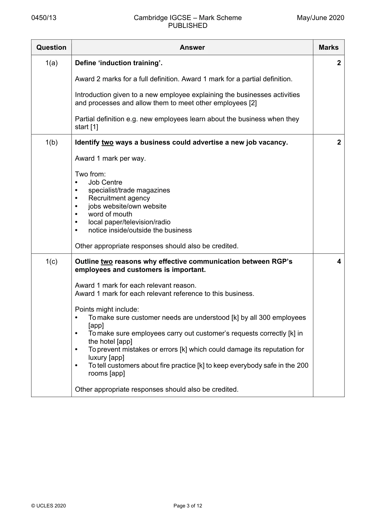 Mark scheme, page 3 of 12