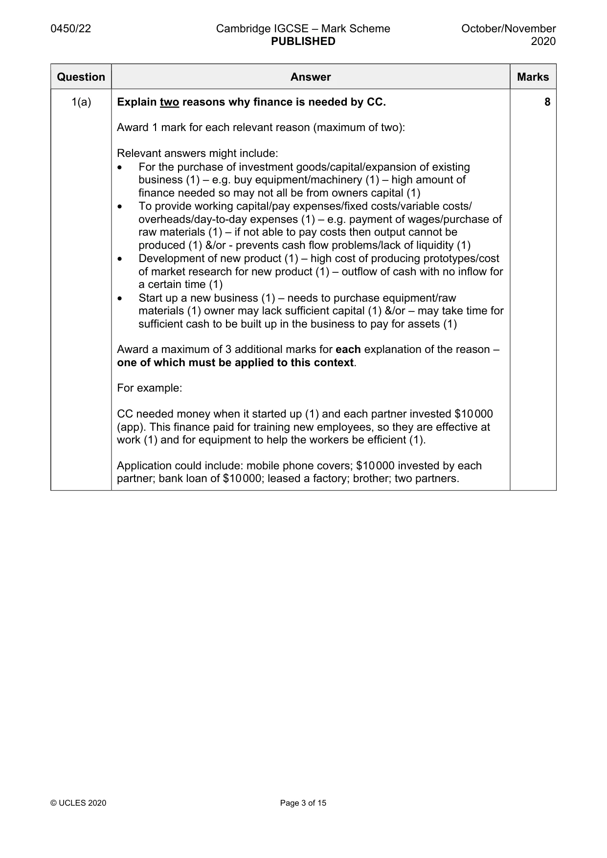 Mark scheme, page 3 of 15