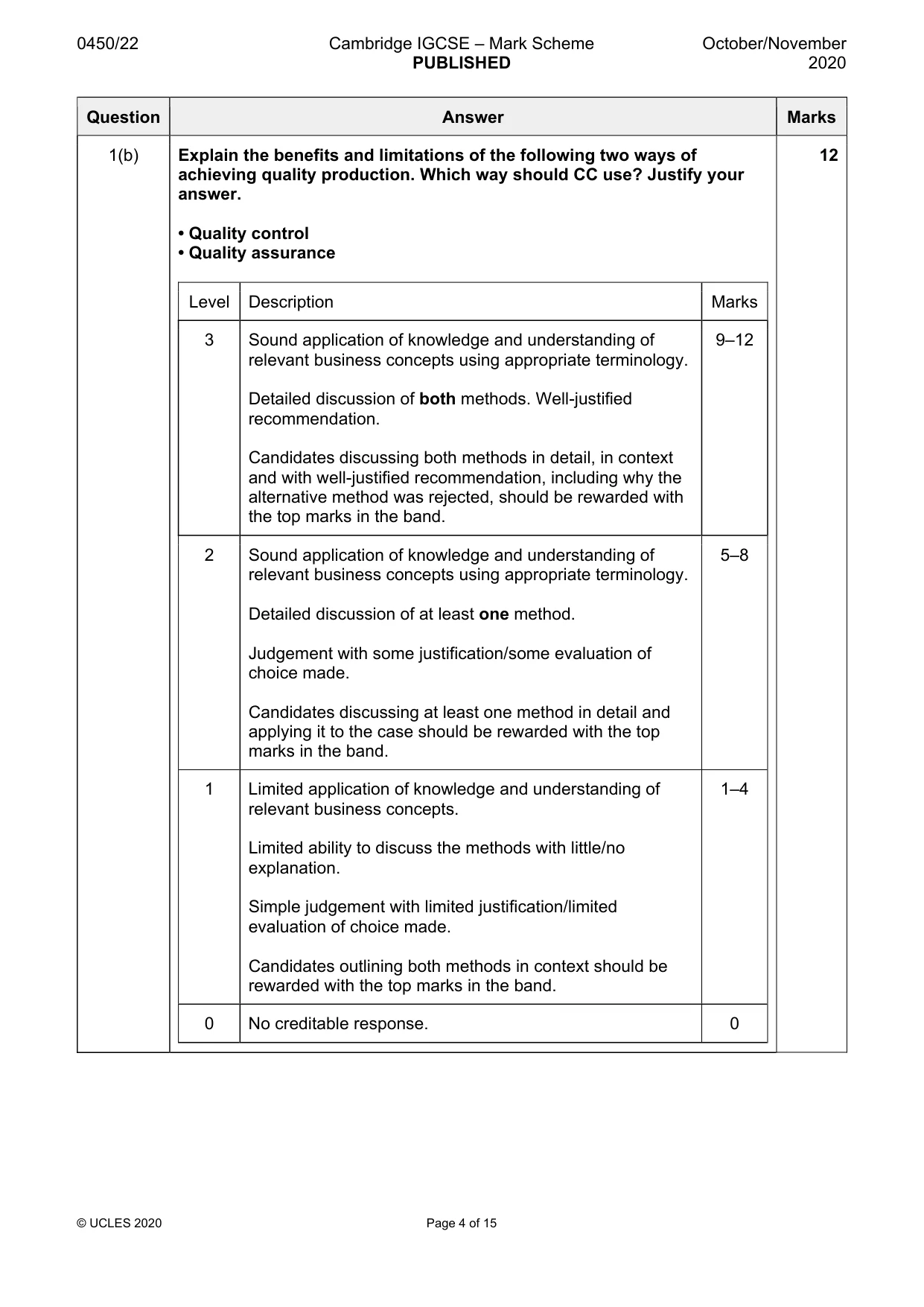 Mark scheme, page 4 of 15