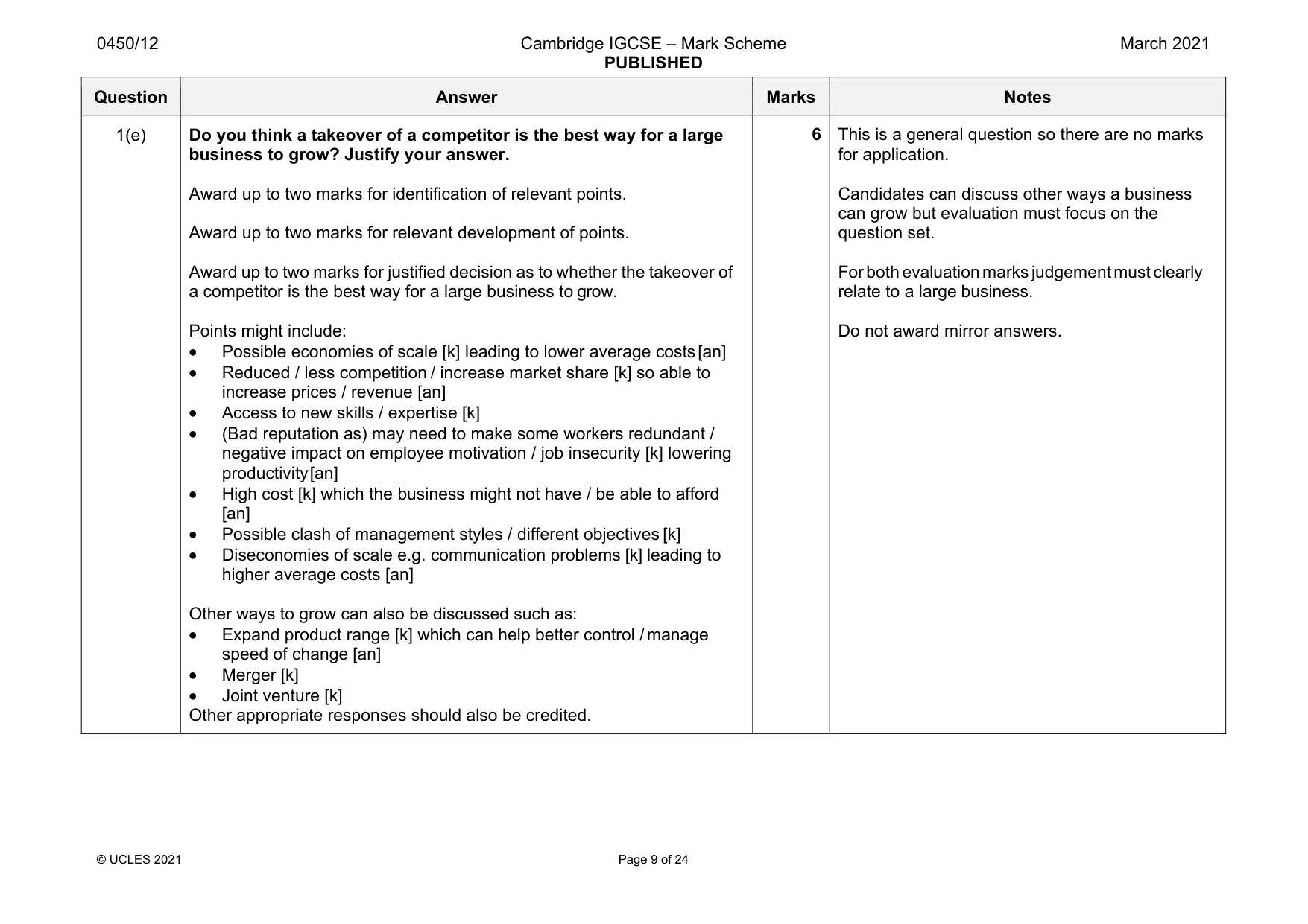 Mark scheme, page 9 of 24