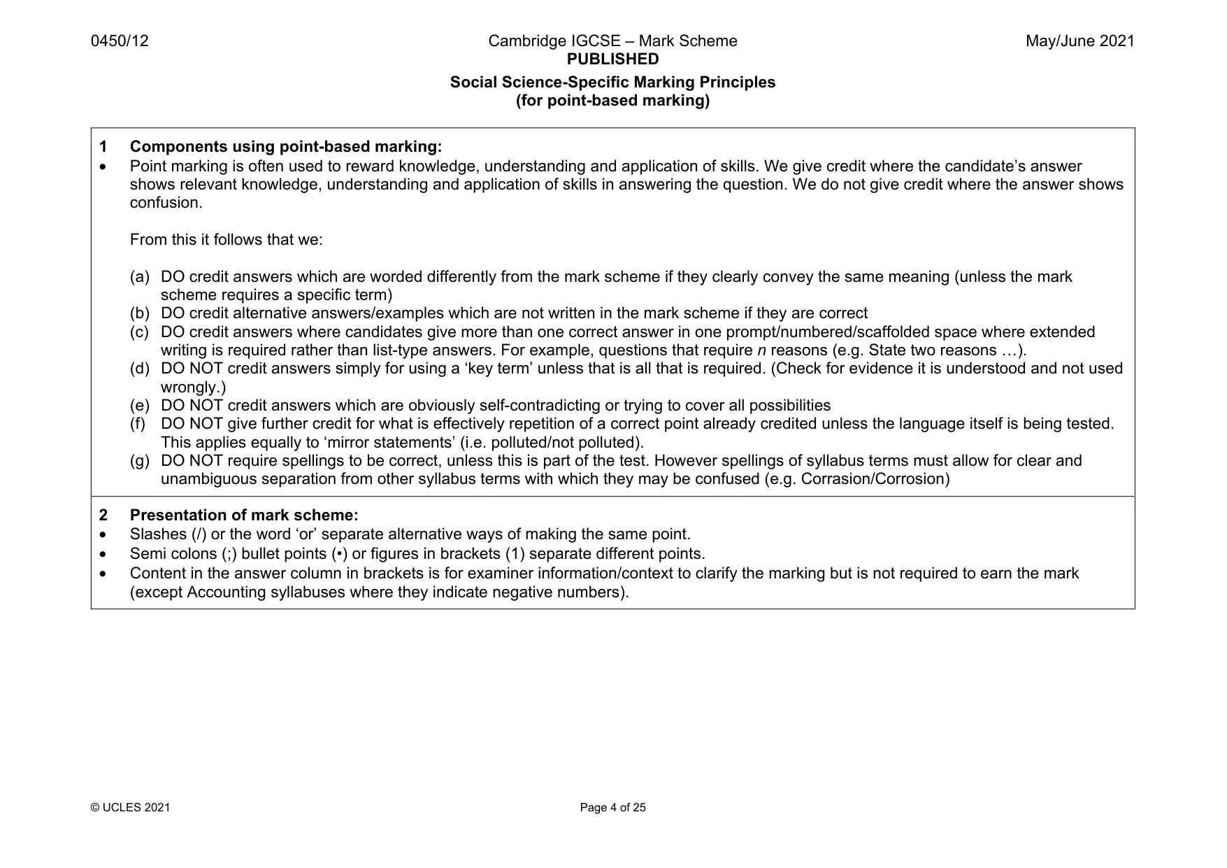 Mark scheme, page 4 of 25