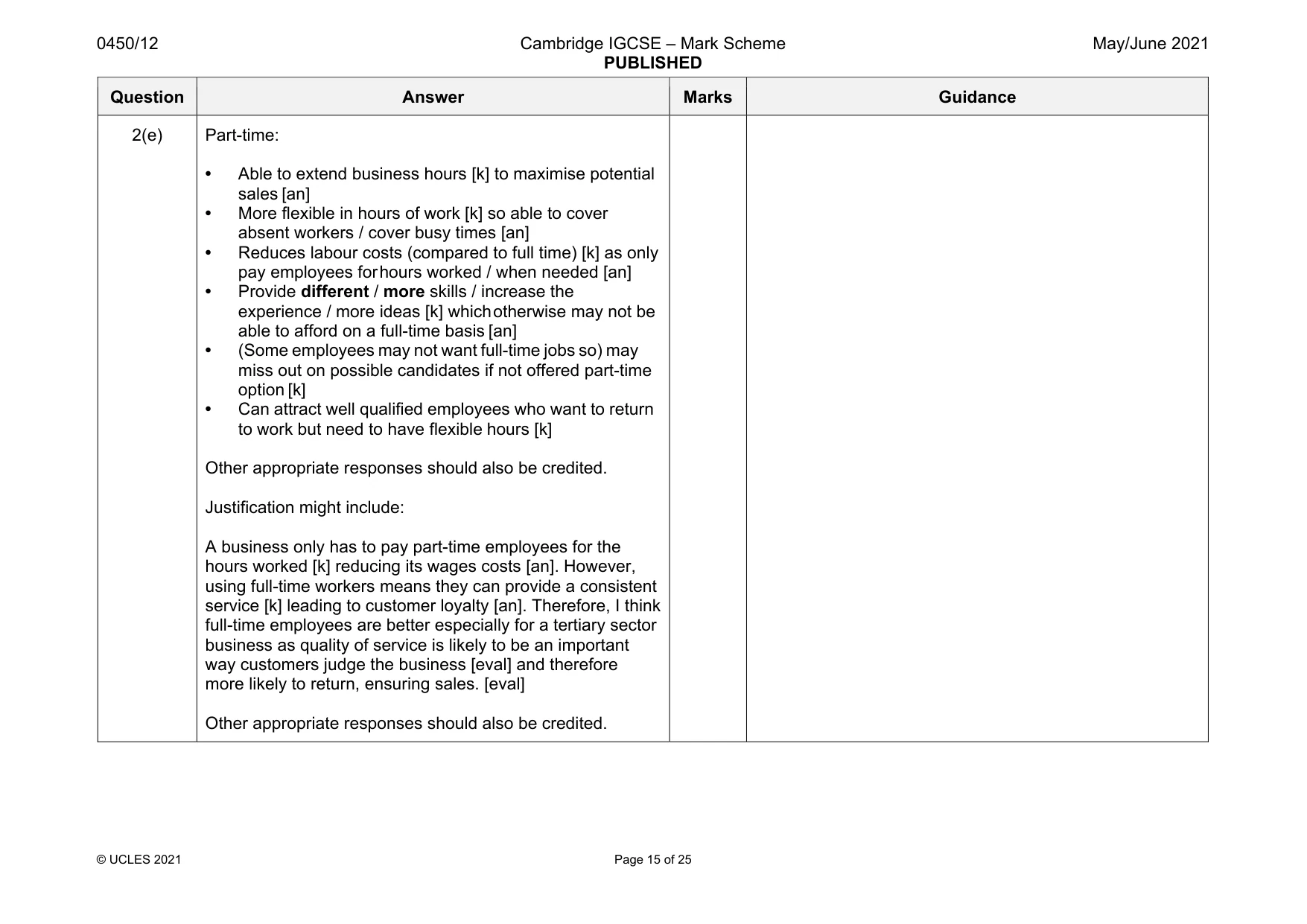 Mark scheme, page 15 of 25
