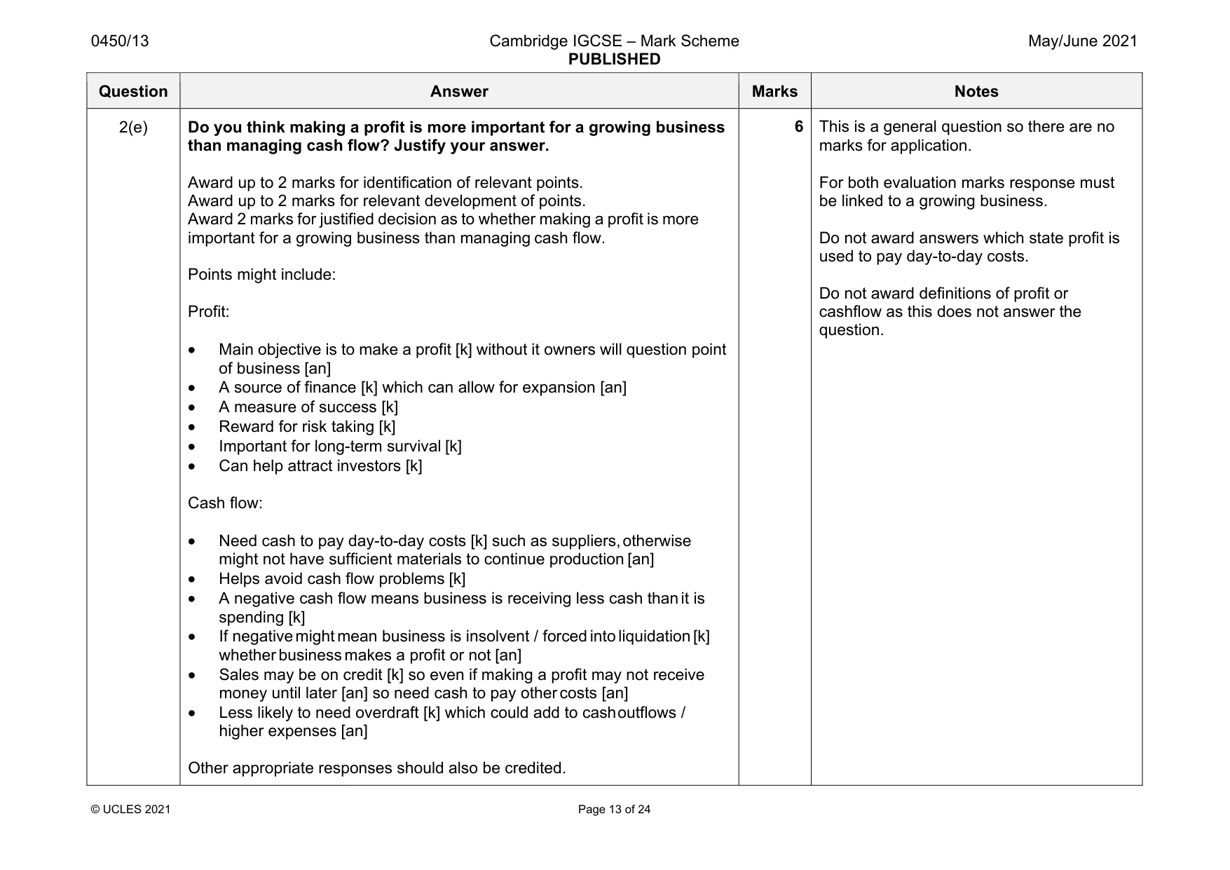 Mark scheme, page 13 of 24