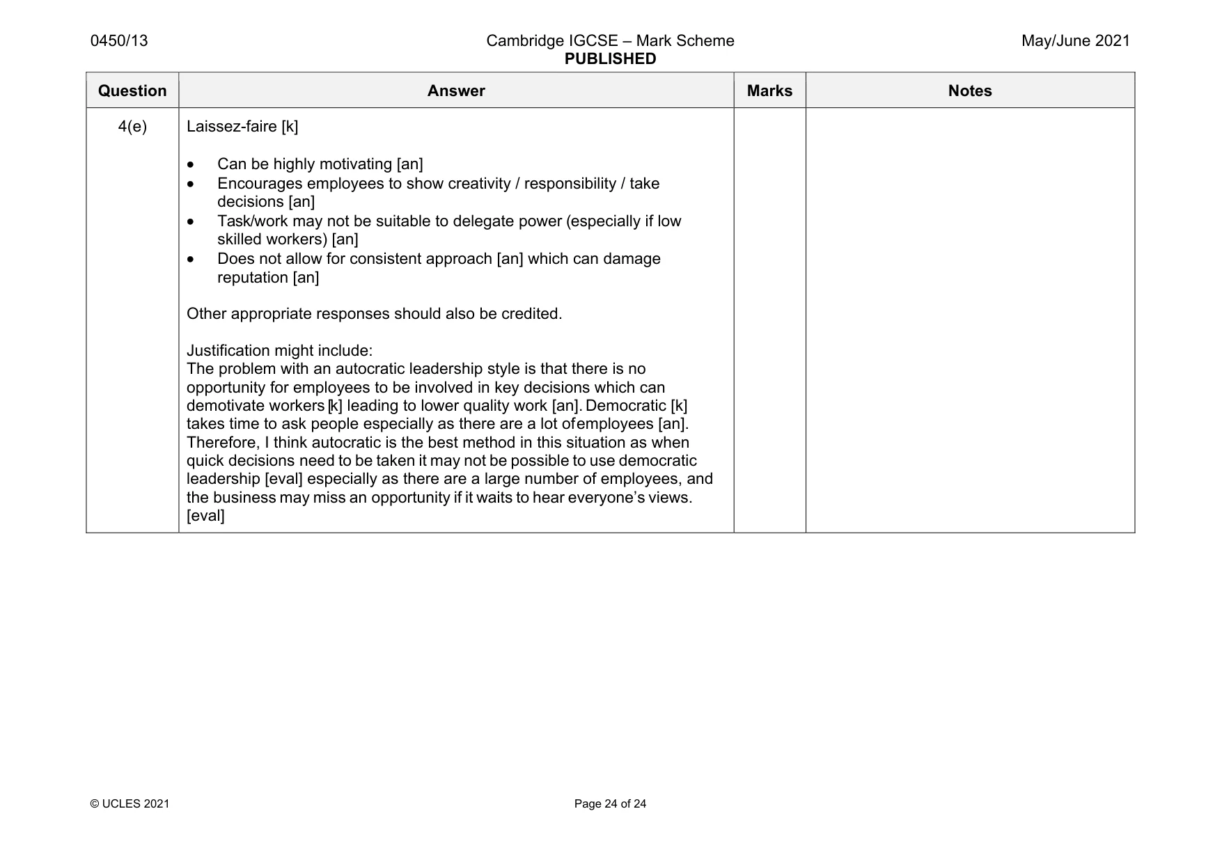 Mark scheme, page 24 of 24