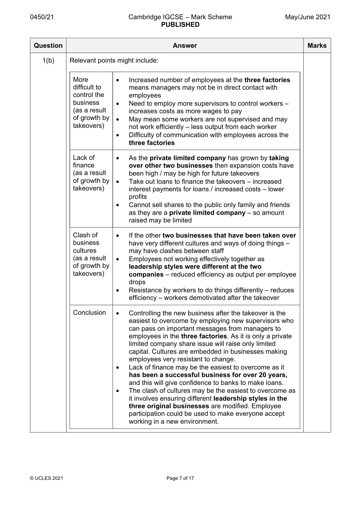 Mark scheme, page 7 of 17
