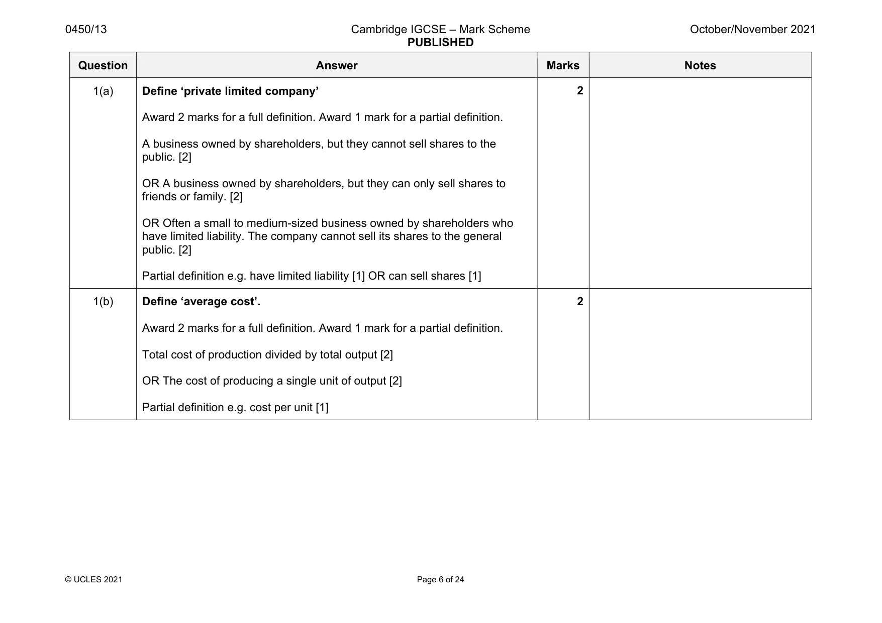 Mark scheme, page 6 of 24