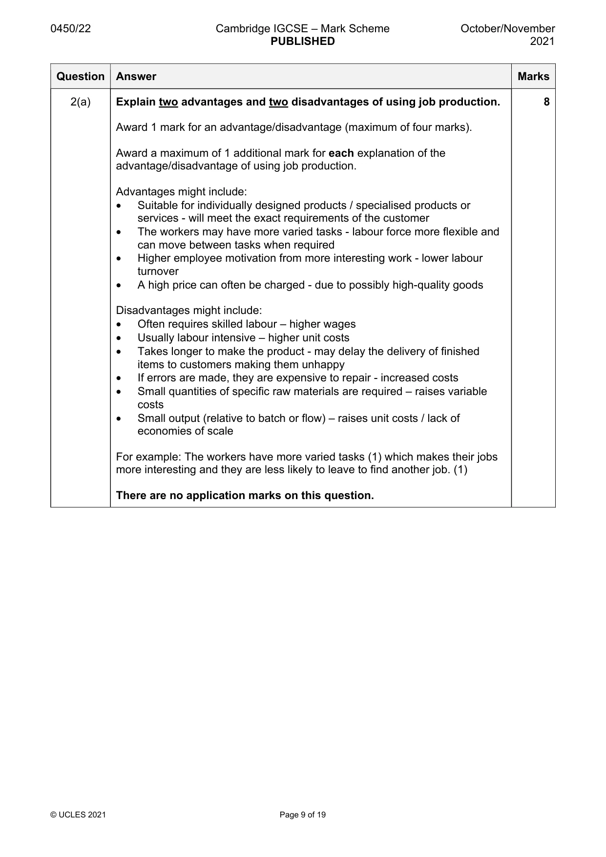 Mark scheme, page 9 of 19