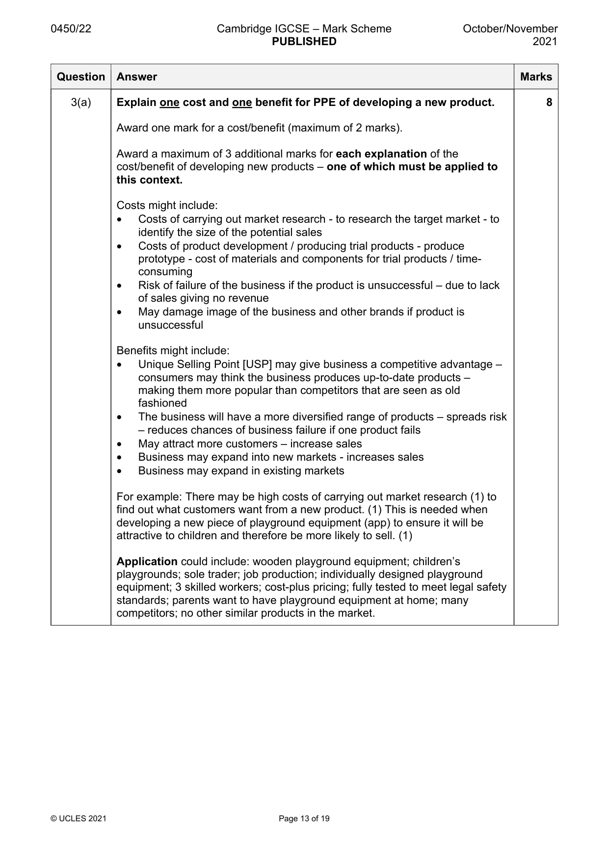 Mark scheme, page 13 of 19