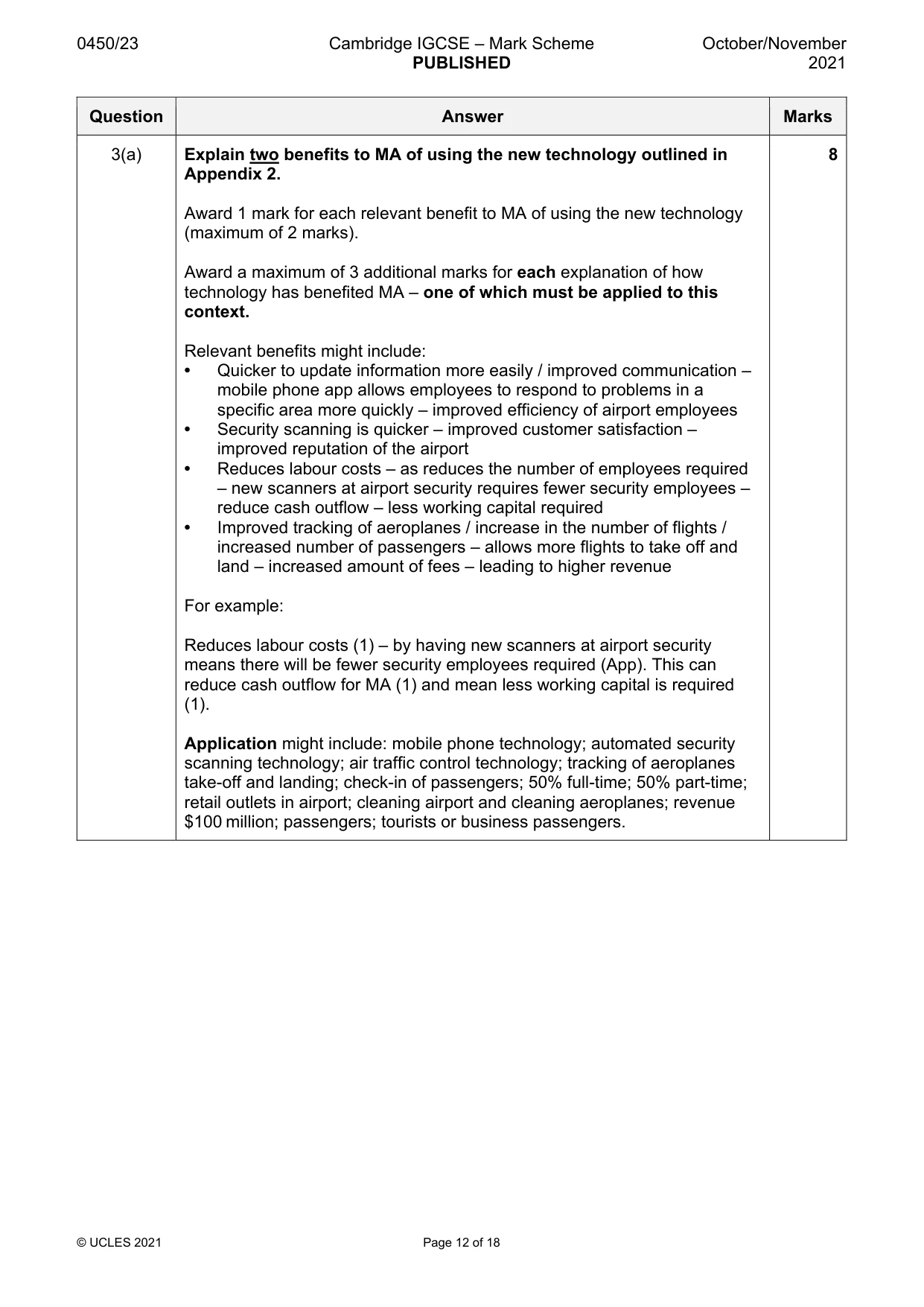 Mark scheme, page 12 of 18
