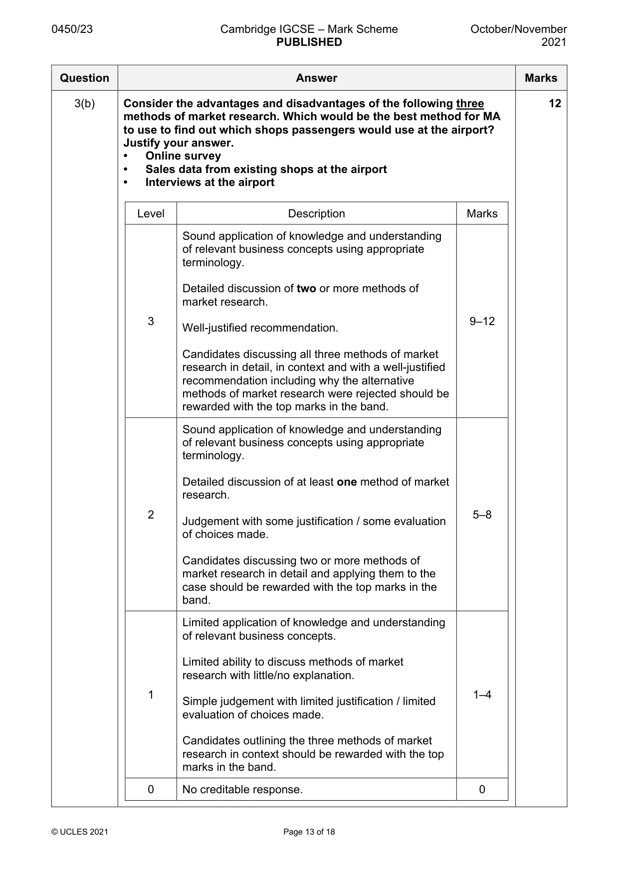 Mark scheme, page 13 of 18