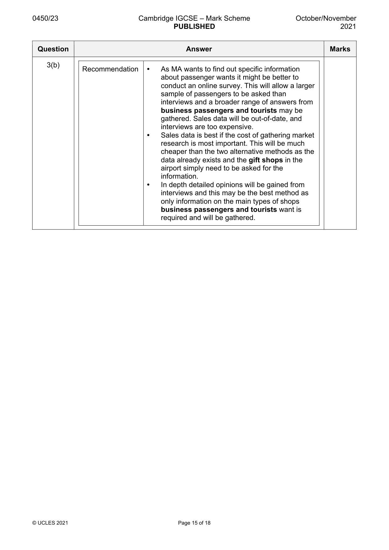Mark scheme, page 15 of 18