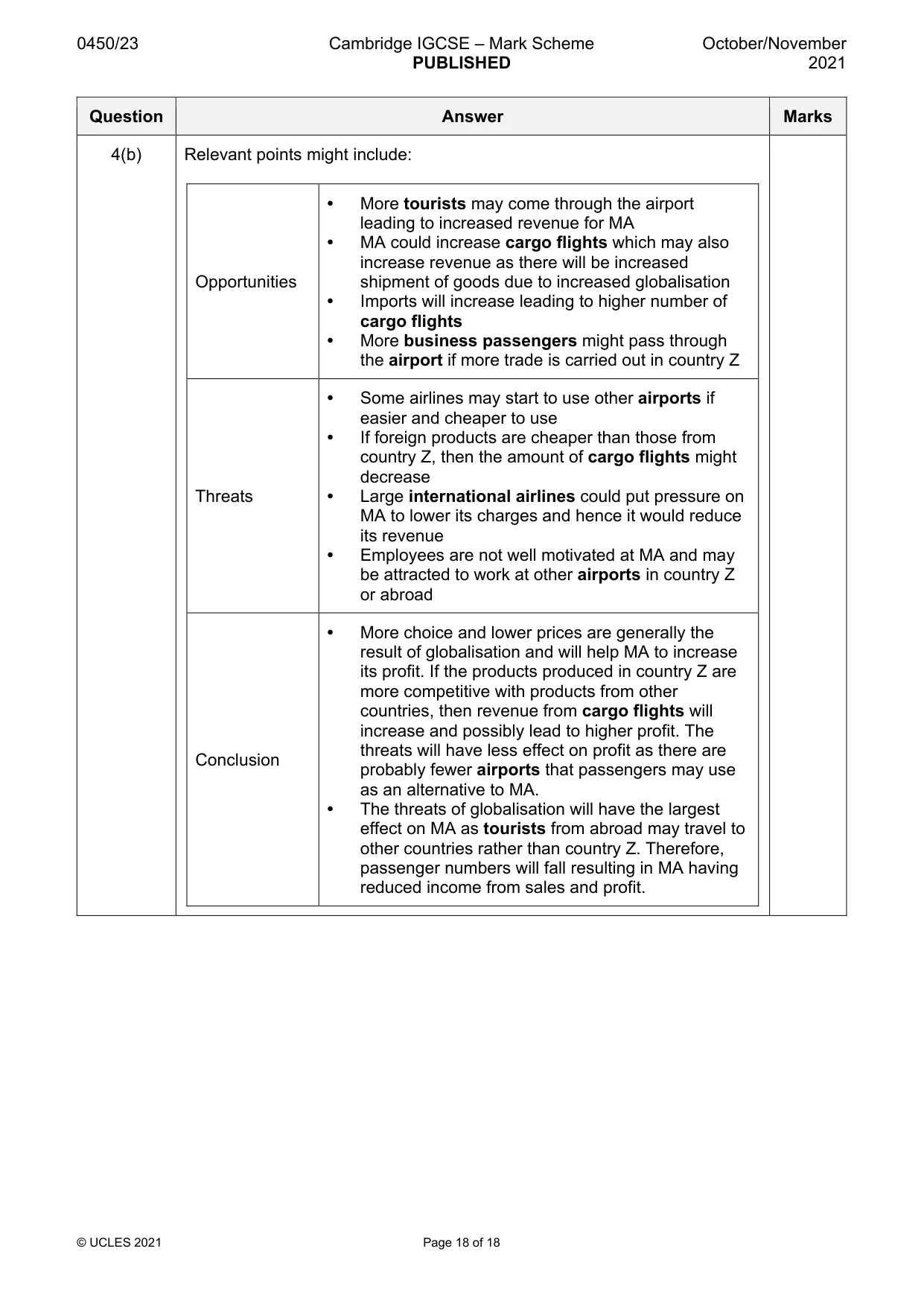 Mark scheme, page 18 of 18