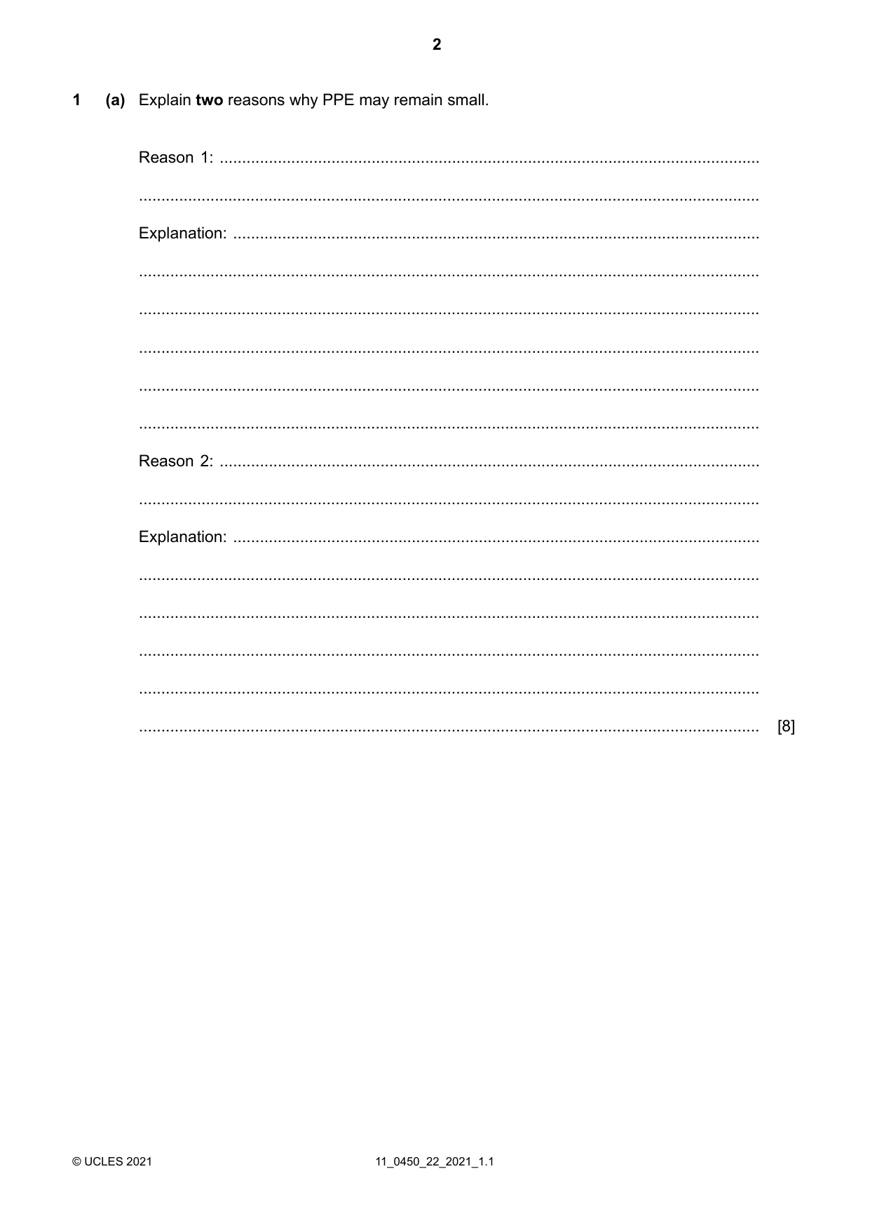 Cambridge IGCSE Business Studies 0450 2021 Oct/Nov Paper 2 · Variant 2 question paper, page 2 of 12