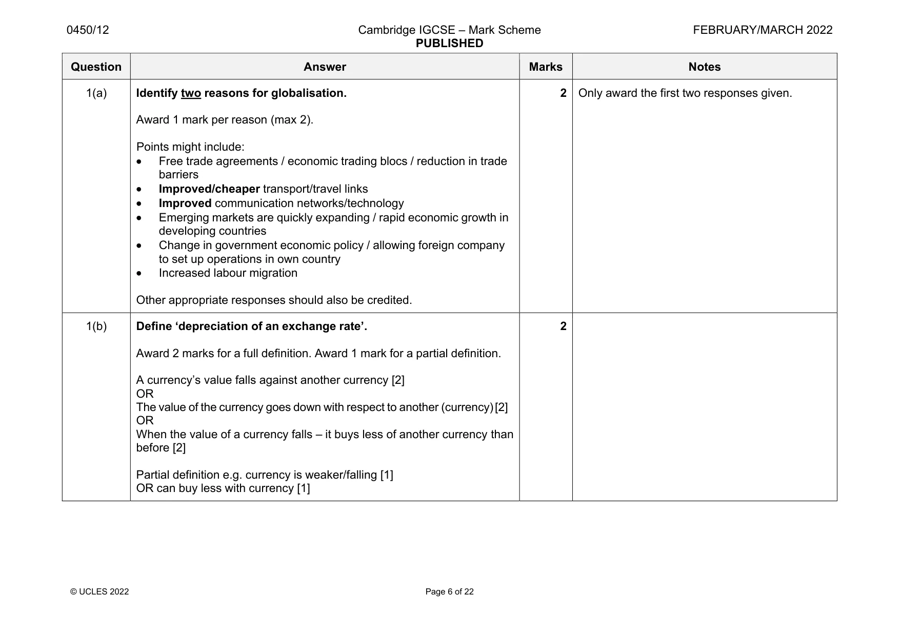 Mark scheme, page 6 of 22