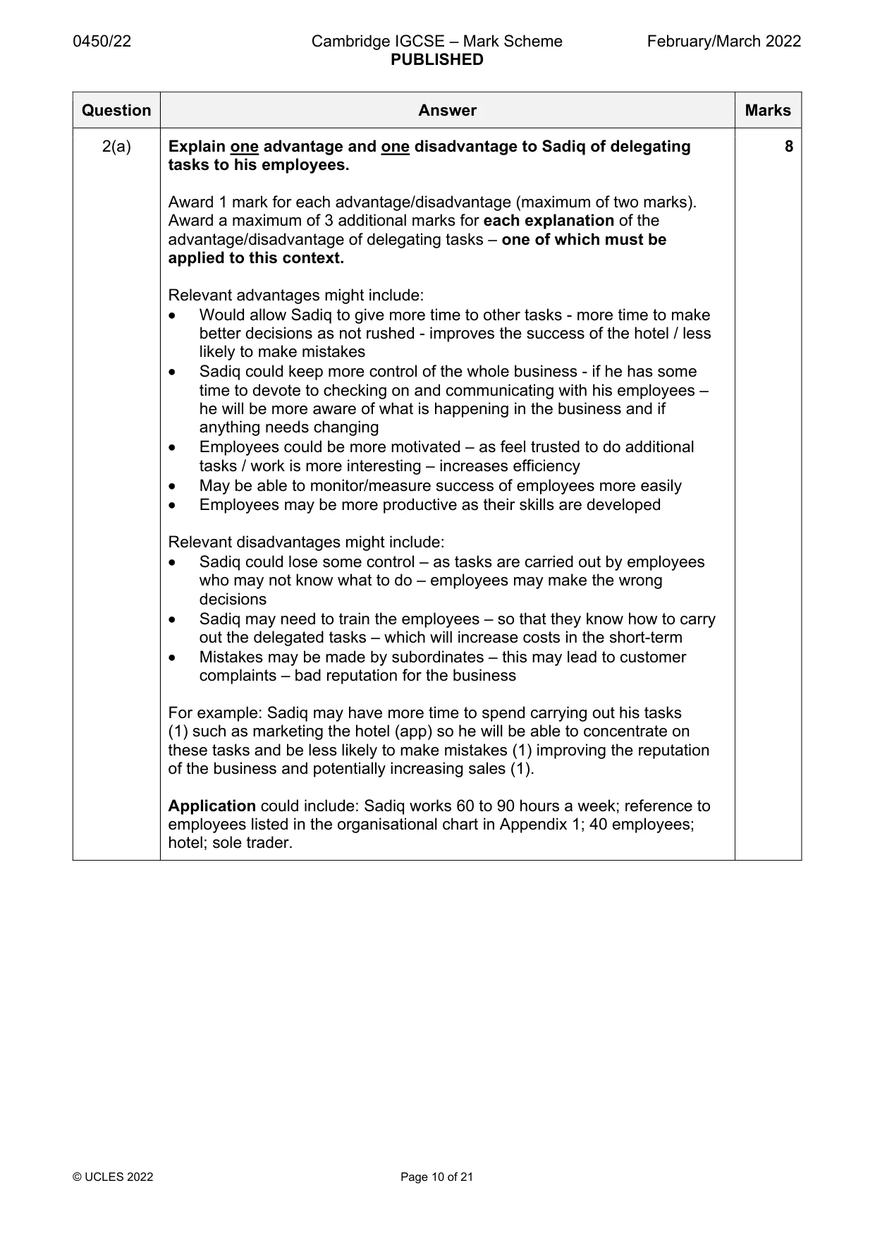 Mark scheme, page 10 of 21