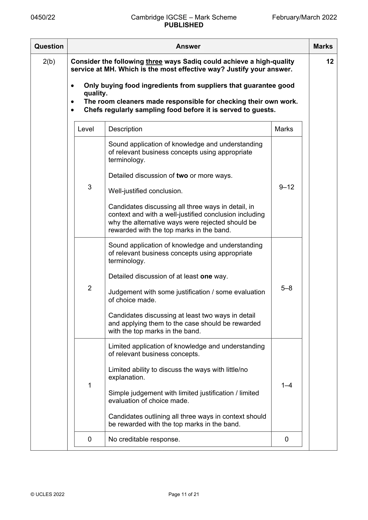 Mark scheme, page 11 of 21