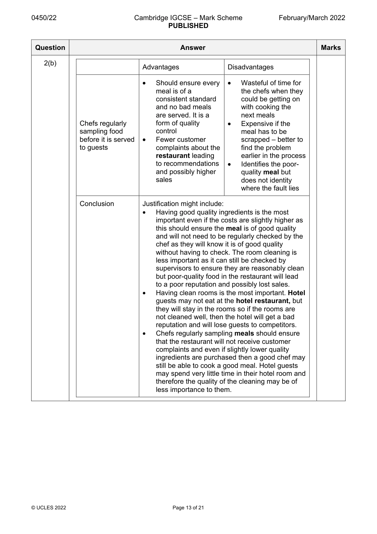 Mark scheme, page 13 of 21