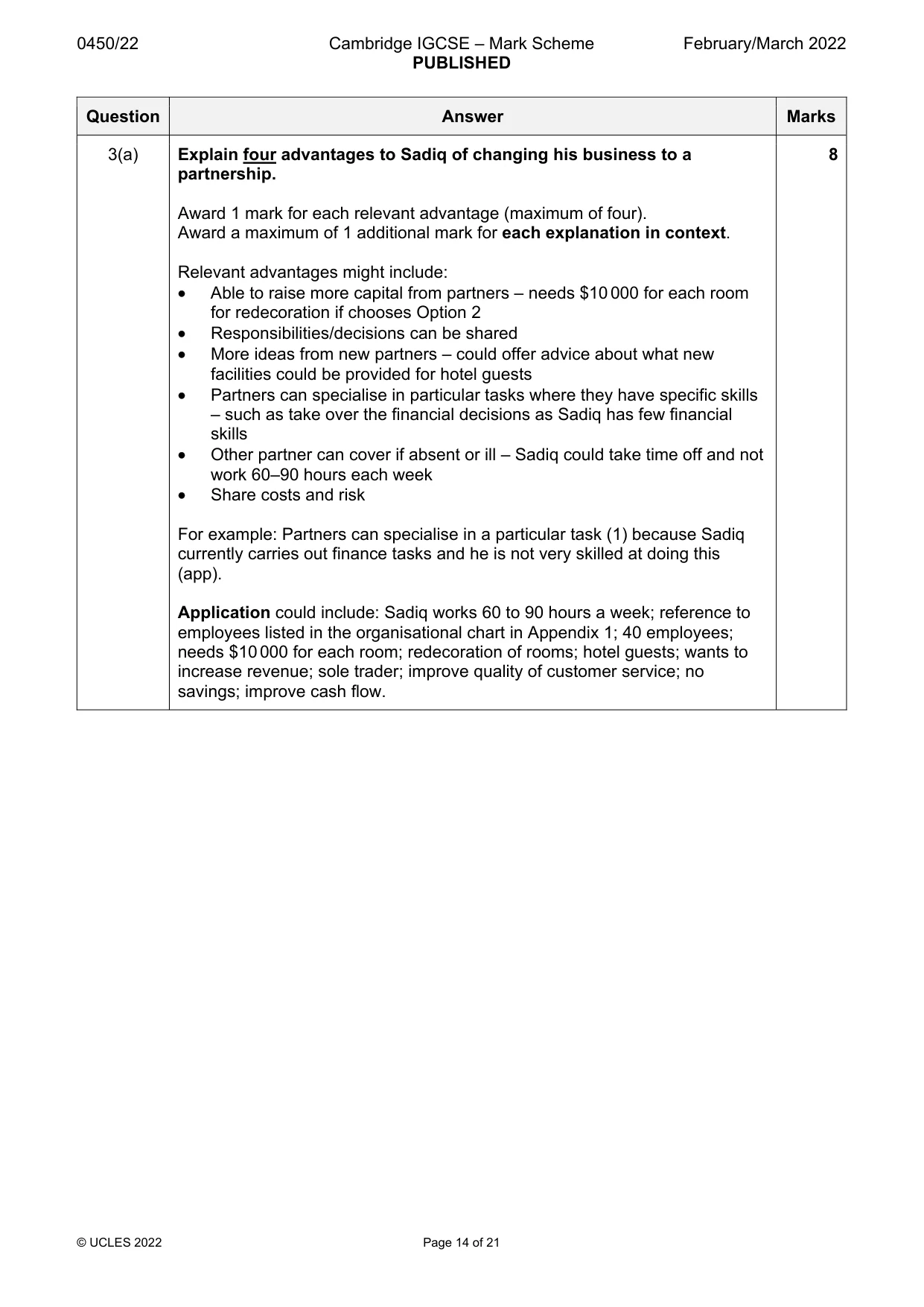 Mark scheme, page 14 of 21