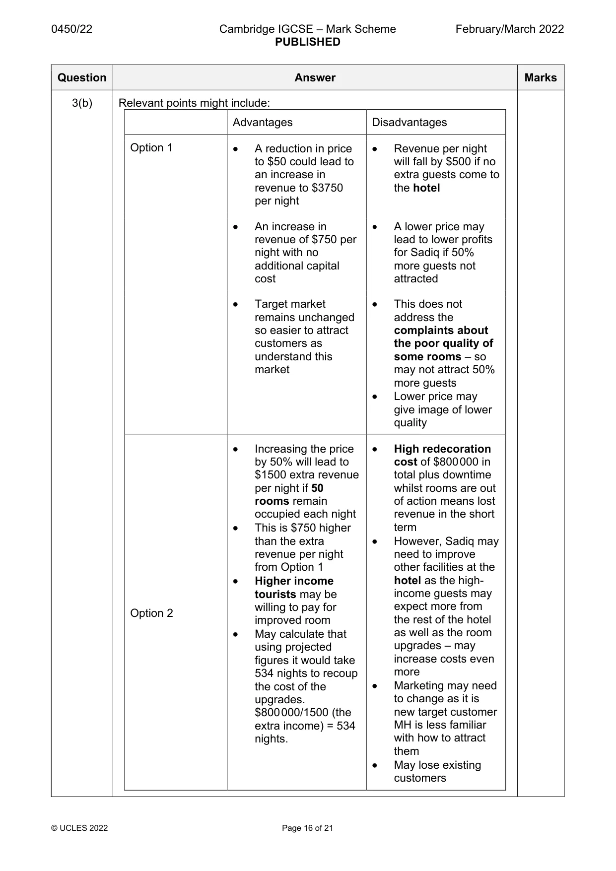 Mark scheme, page 16 of 21