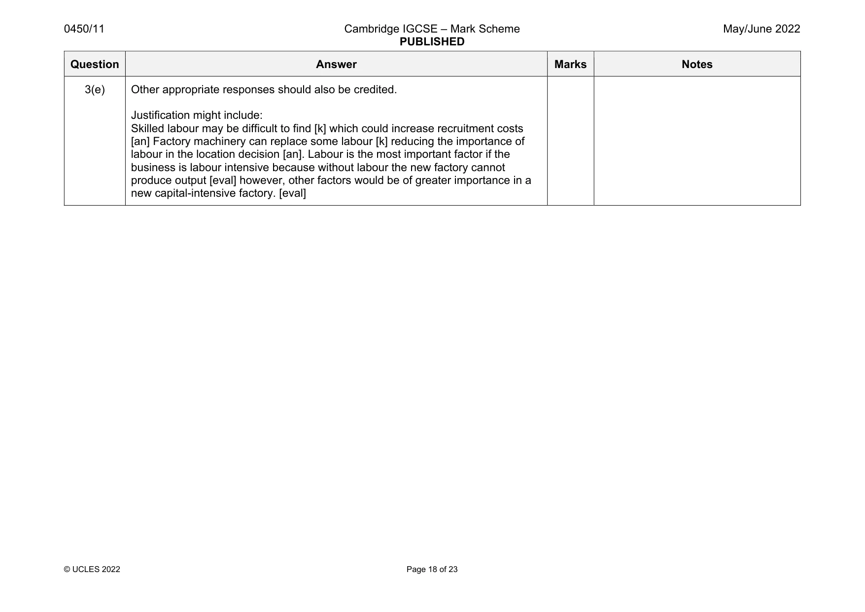 Mark scheme, page 18 of 23