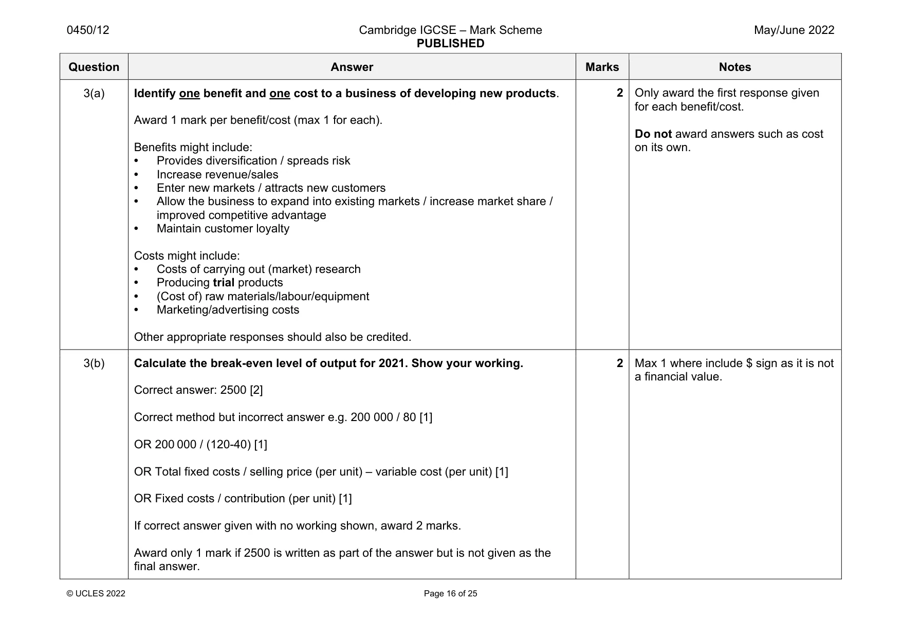 Mark scheme, page 16 of 25
