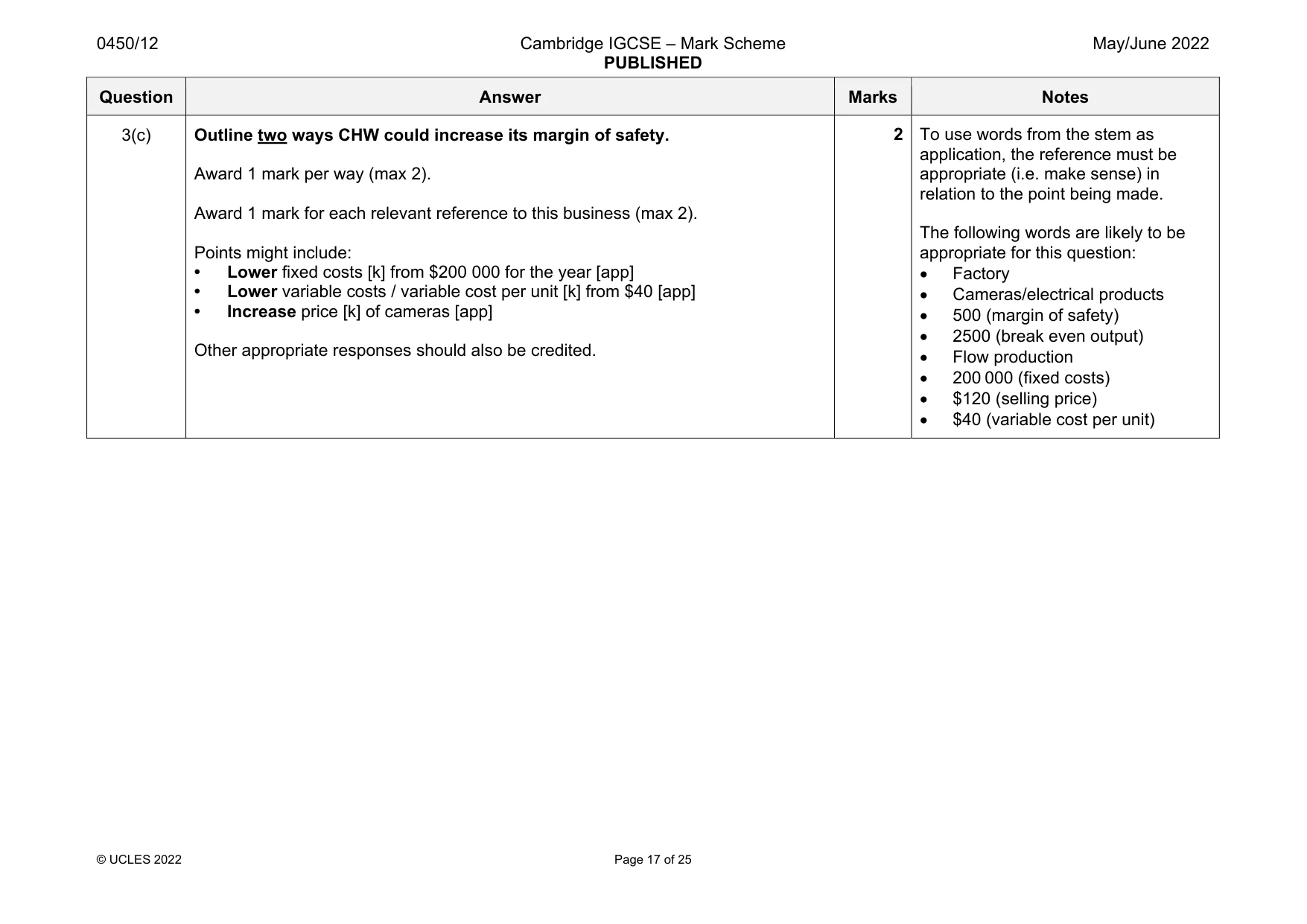 Mark scheme, page 17 of 25