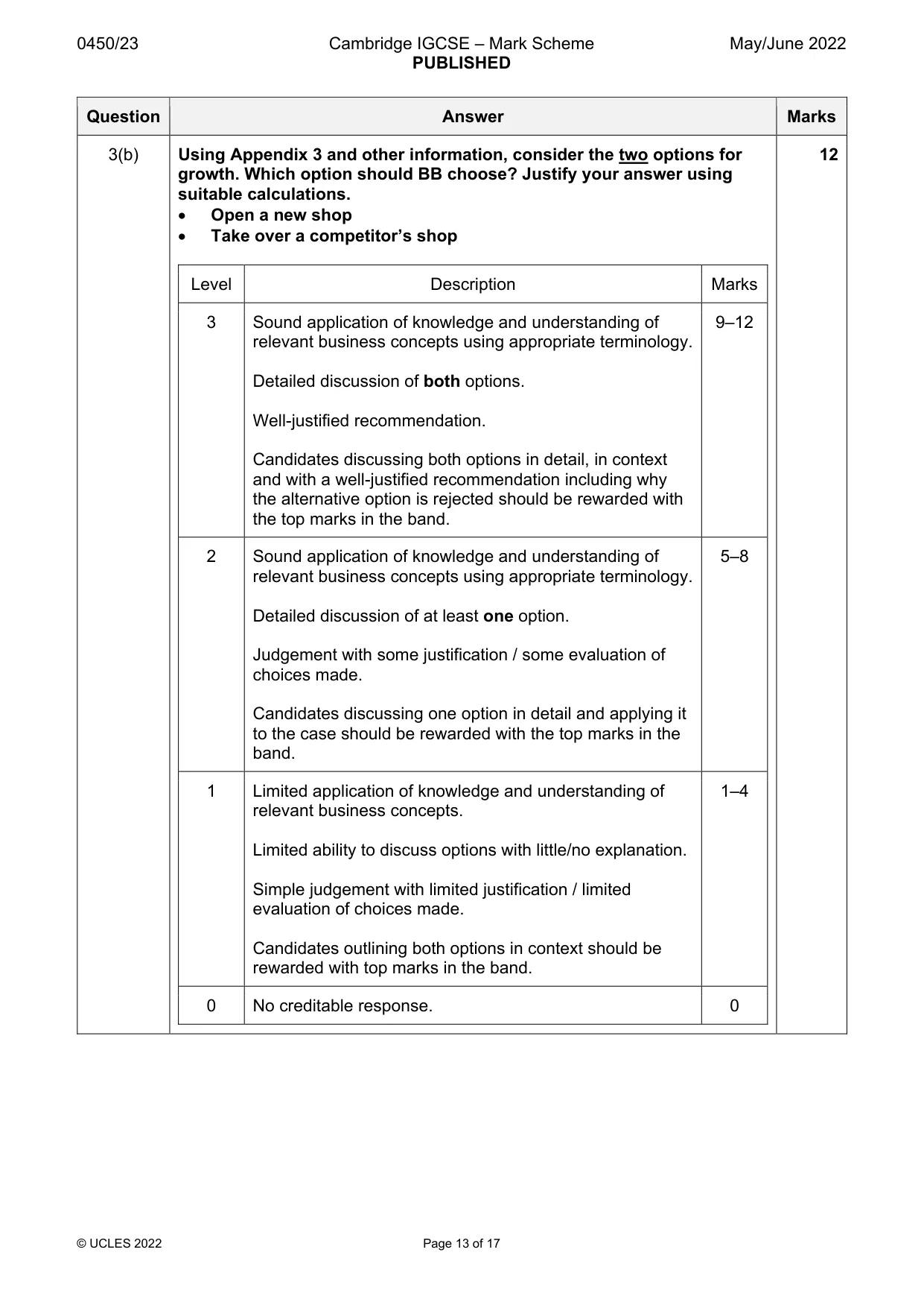 Mark scheme, page 13 of 17