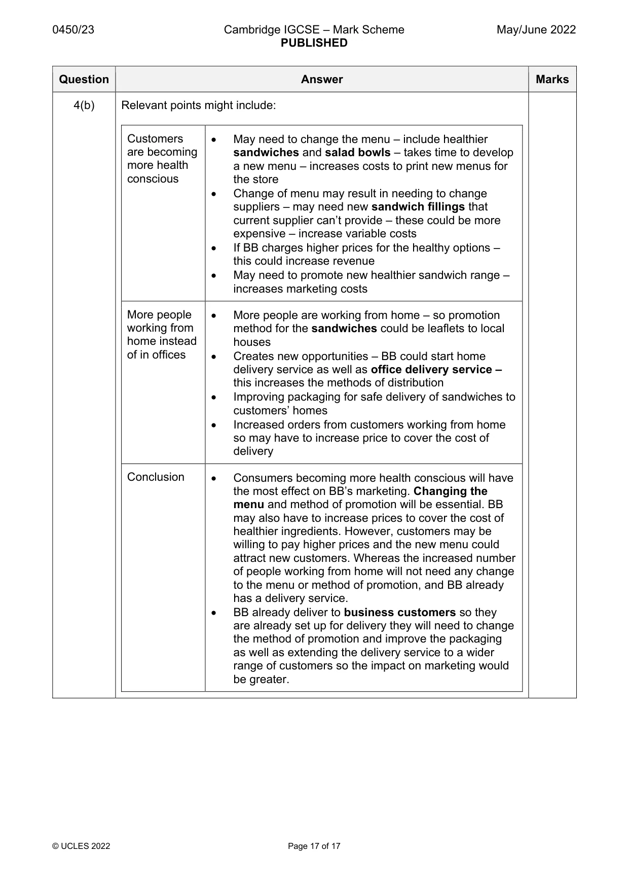 Mark scheme, page 17 of 17